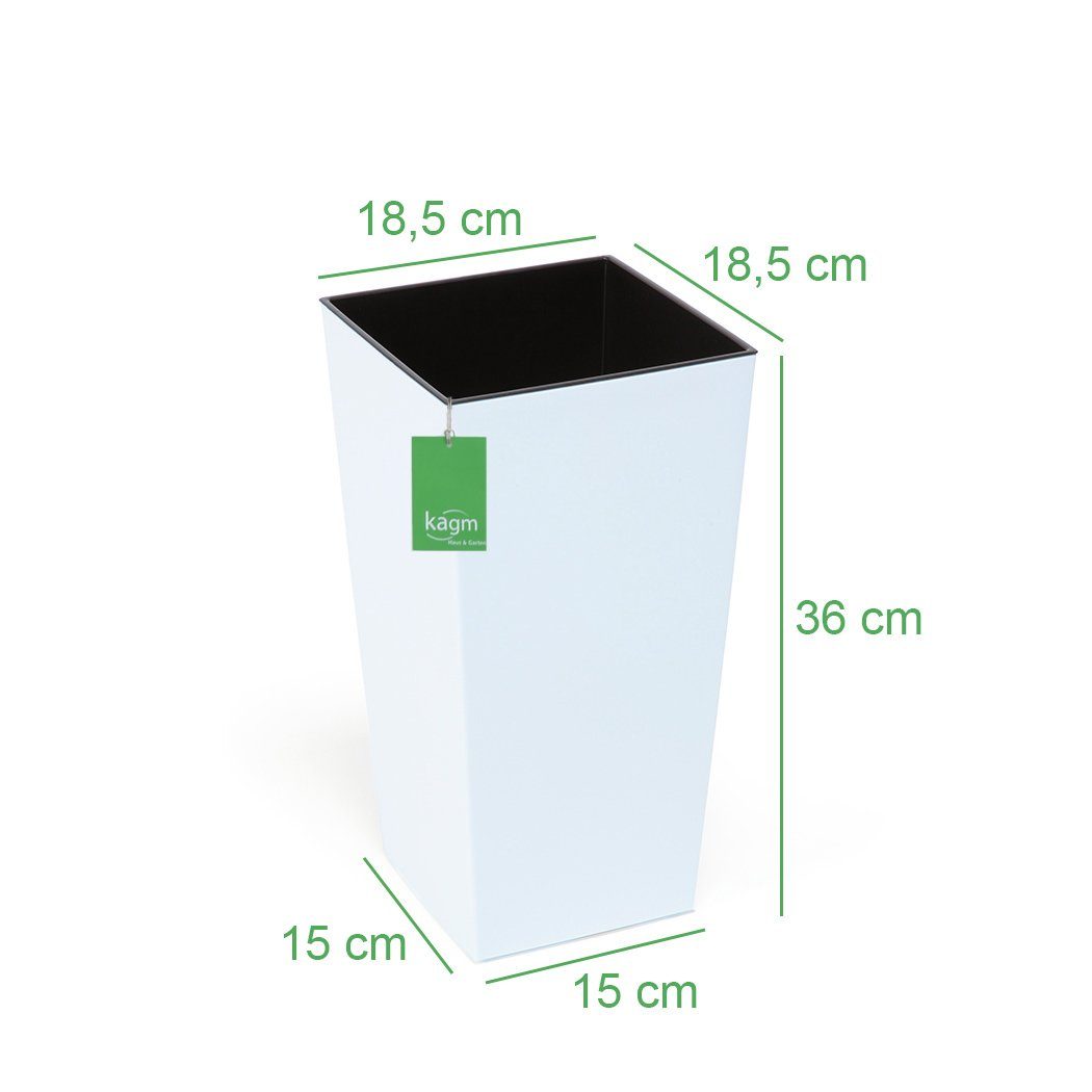 KAGM Pflanzkübel Blumenkübel Blumentopf in Hochglanz mit Pflanzeinsatz (ink günstig online kaufen