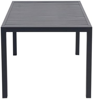 KONIFERA Garten-Essgruppe Messina, (Set, 7-tlg., 6x Sessel, 1x Tisch 160x90x74 cm, Aluminium, Textilgewebe), klappbar, 7-fach verstellbare Rückenlehne, Tischplatte aus Alulatten