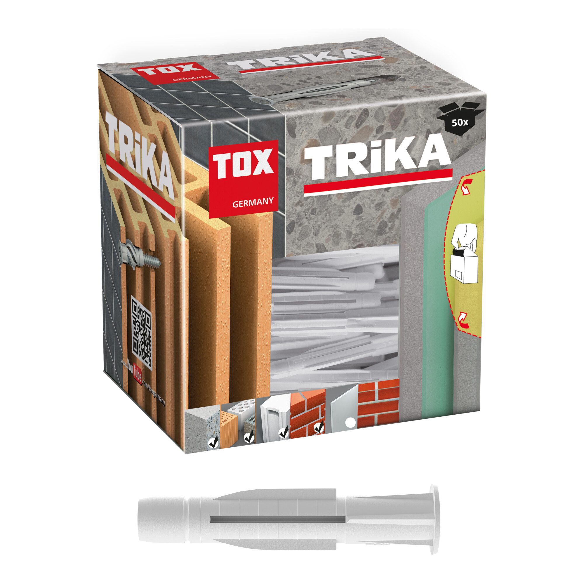 Tox Dübel-Set TOX Allzweckdübel Trika 10x61 mm 50 Stk