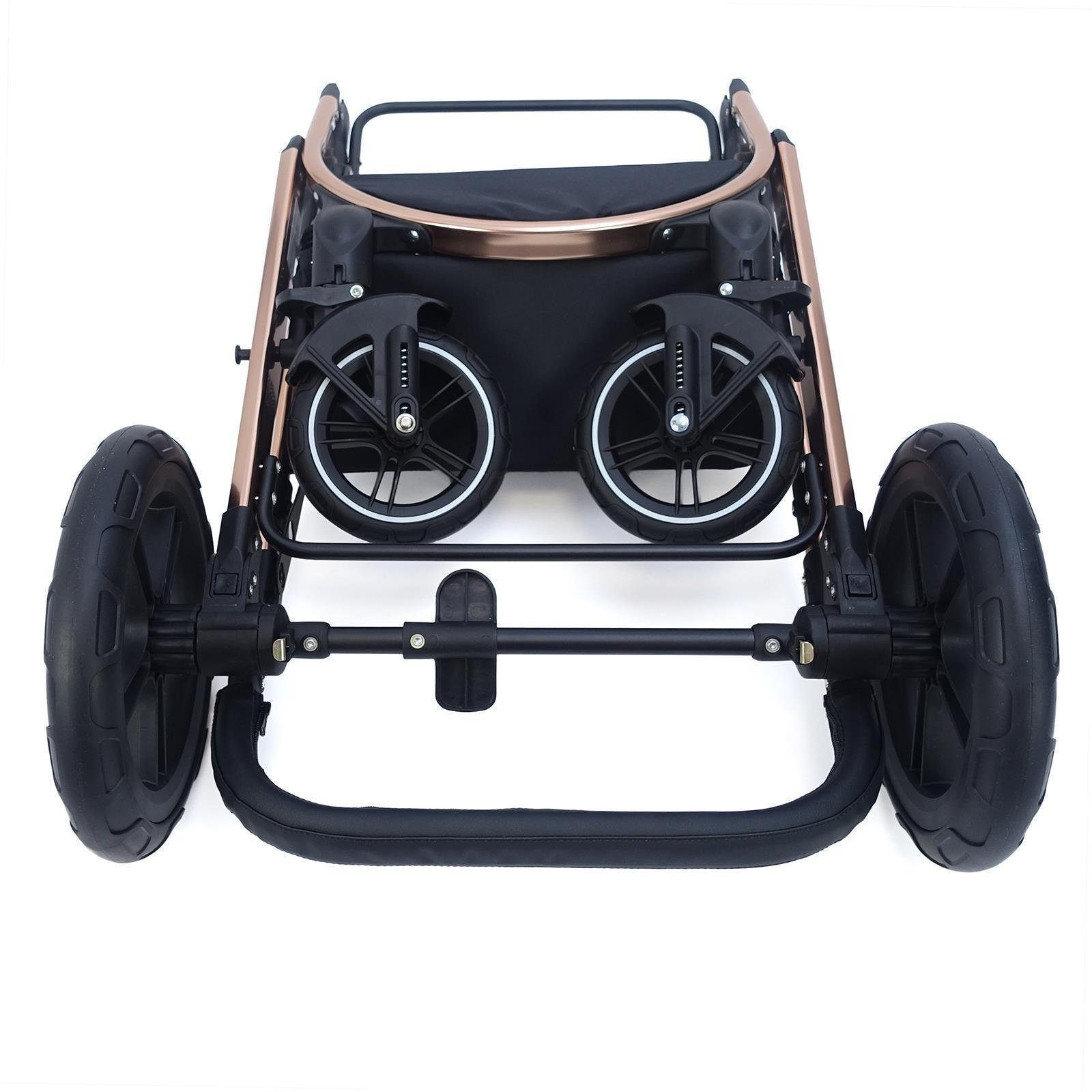 Neyla Gestell Kombi-Kinderwagen Pixini Pixini schwarz goldfarbigem mit Kinderwagen