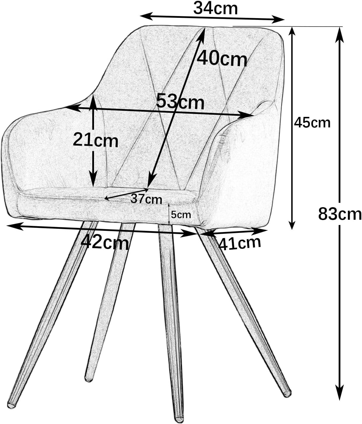 JYMTOM Esszimmerstuhl Samt/Kunstleder, gepolstert, schwarze Metallbeine, günstig online kaufen