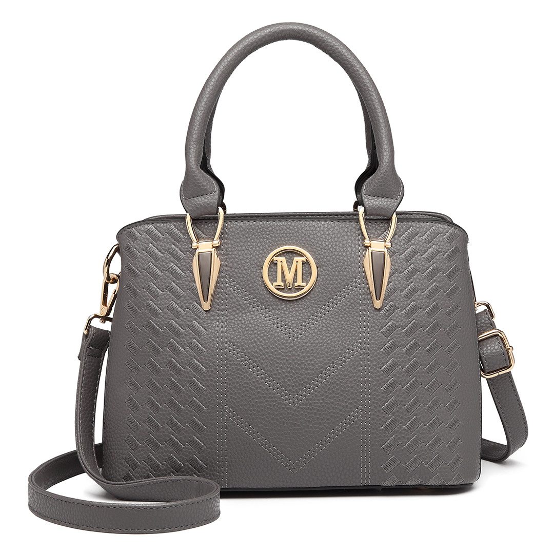 Miss Lulu Handtasche Mittelgroße Damen Henkeltasche, Lychee Muster, Strickprozess, Elegant (1-tlg)