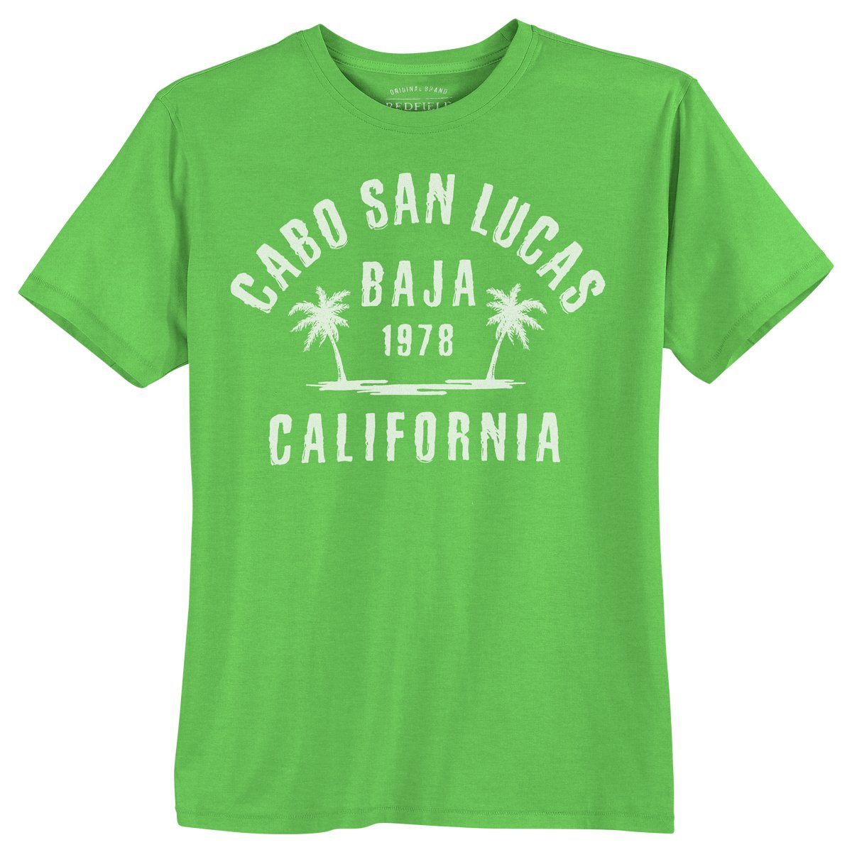 redfield Rundhalsshirt Große Größen T-Shirt grün Print Cabo San Lucas Redfield