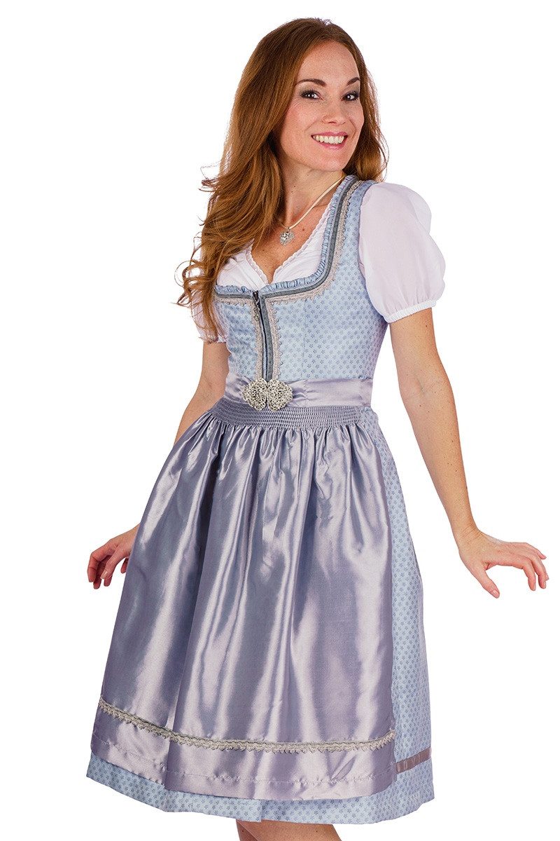 Dirndl Midi Dirndl 2tlg. - KIMBA - eisblau/silber