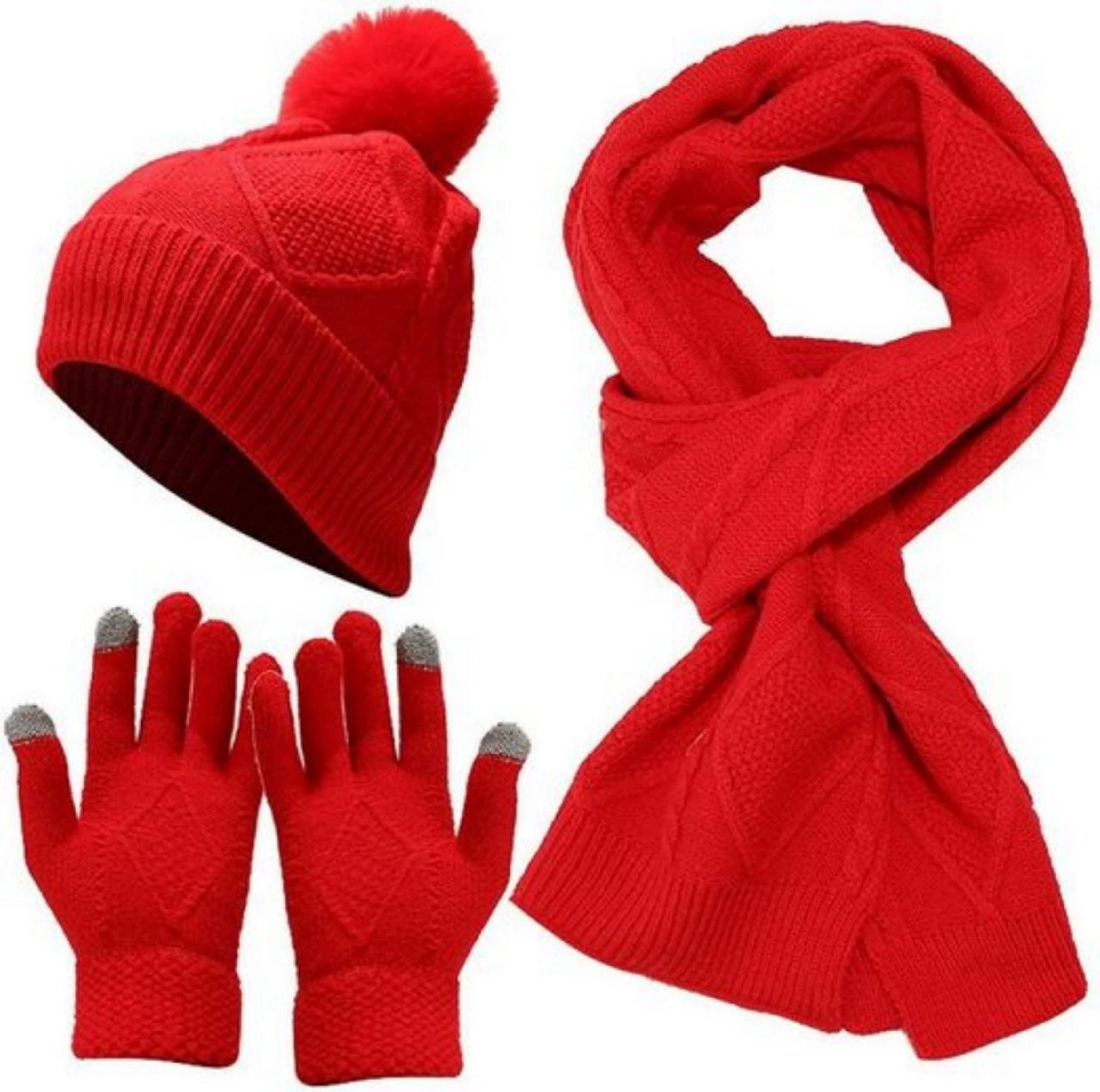 Coonoor Mütze & Schal Mütze, Schal & Handschuh-Sets,Strickmütze Winterset f günstig online kaufen