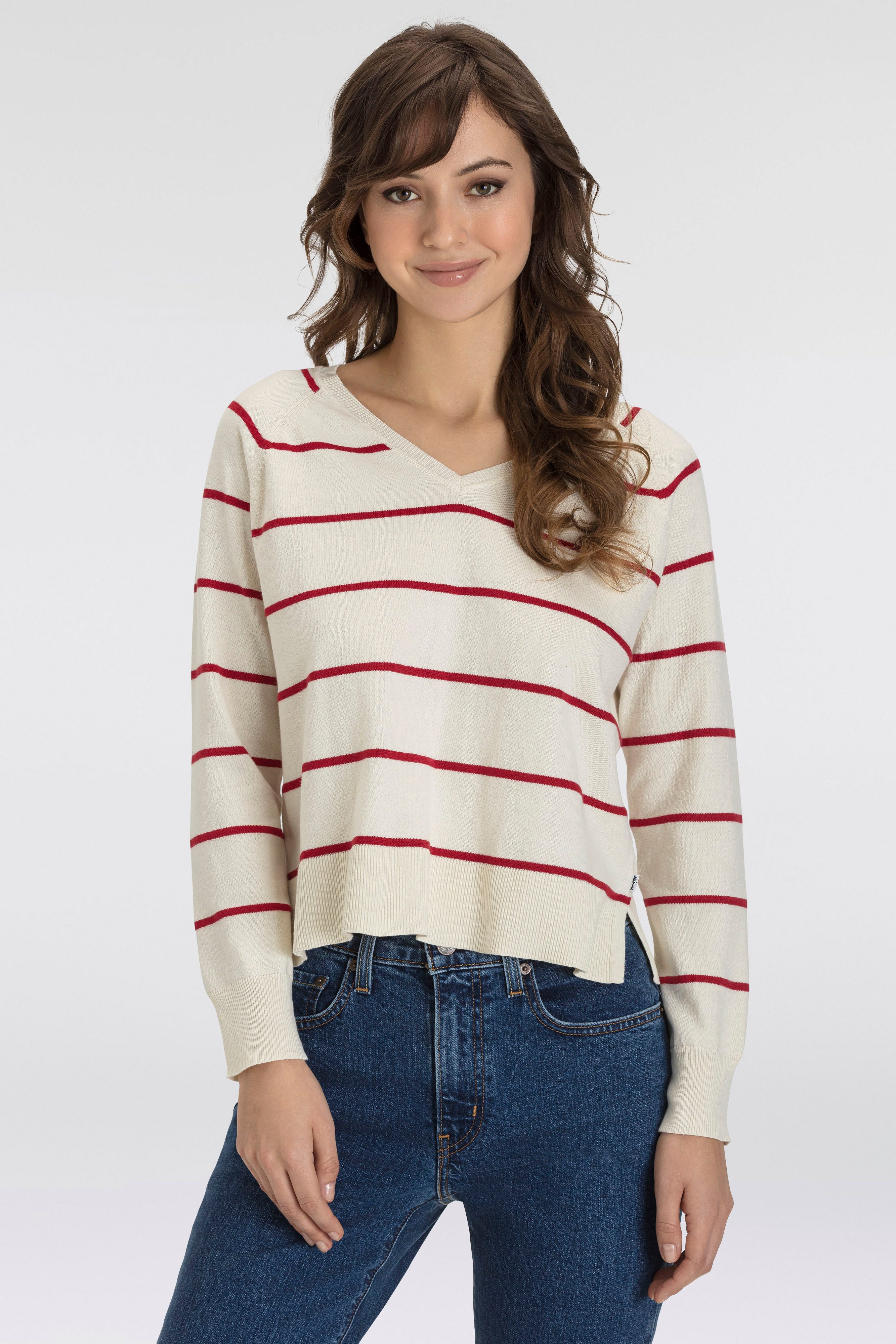 Levi's® Longpullover PETAL VNECK SWEATER mit Rippbündchen günstig online kaufen