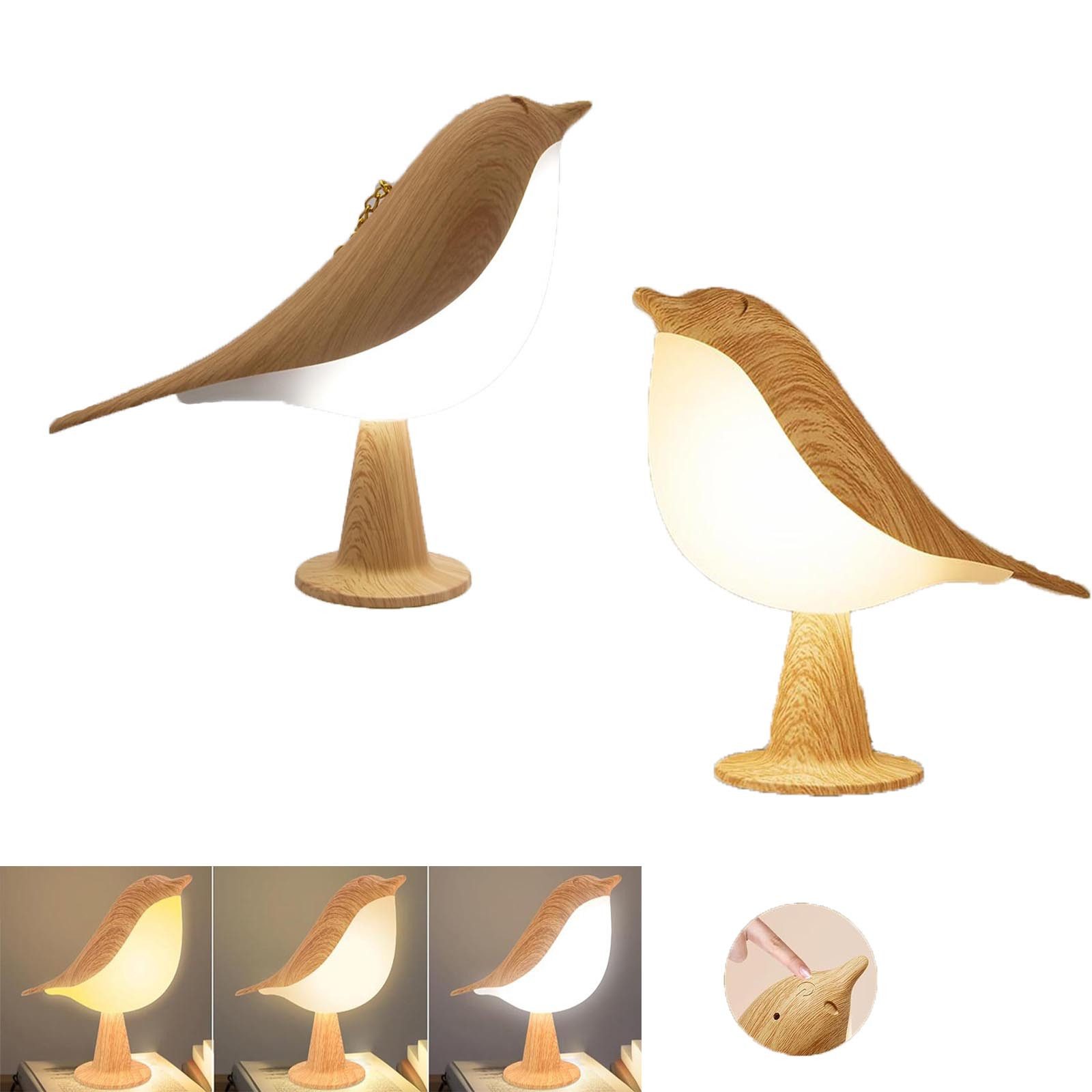 MUPOO LED Nachtlicht Nachttischlampe Birdie,Kabelloses,Touch Dimmbare,Ramad günstig online kaufen