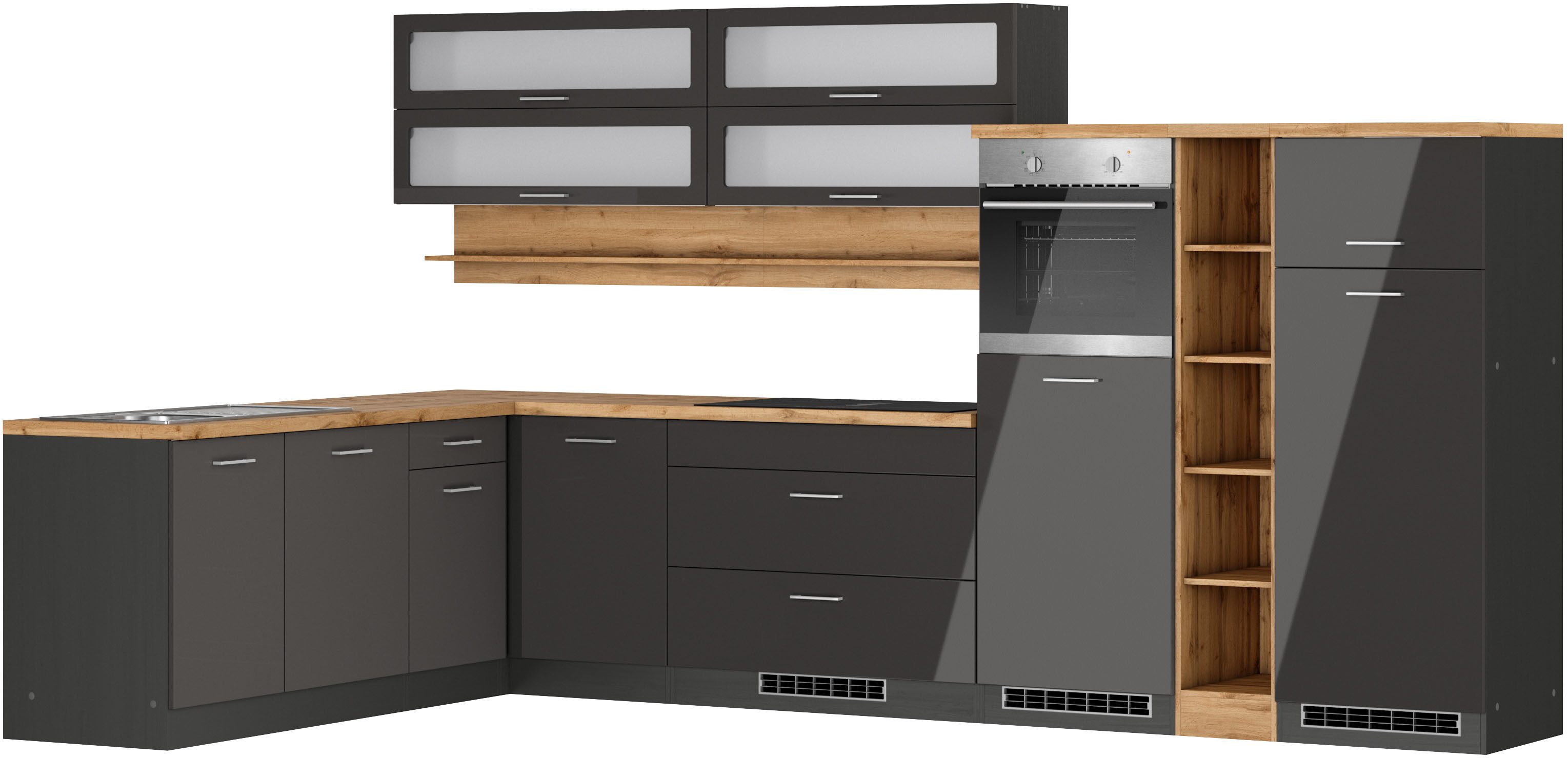 KOCHSTATION Winkelküche KS-Milan, optional mit Muldenlüfter, günstig online kaufen