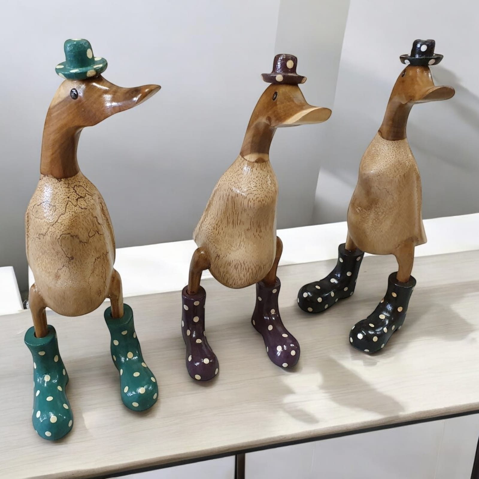 Kinaree Dekofigur Deko Holz Ente mit Gummistiefel und Hut, jeden Anlass, Na günstig online kaufen