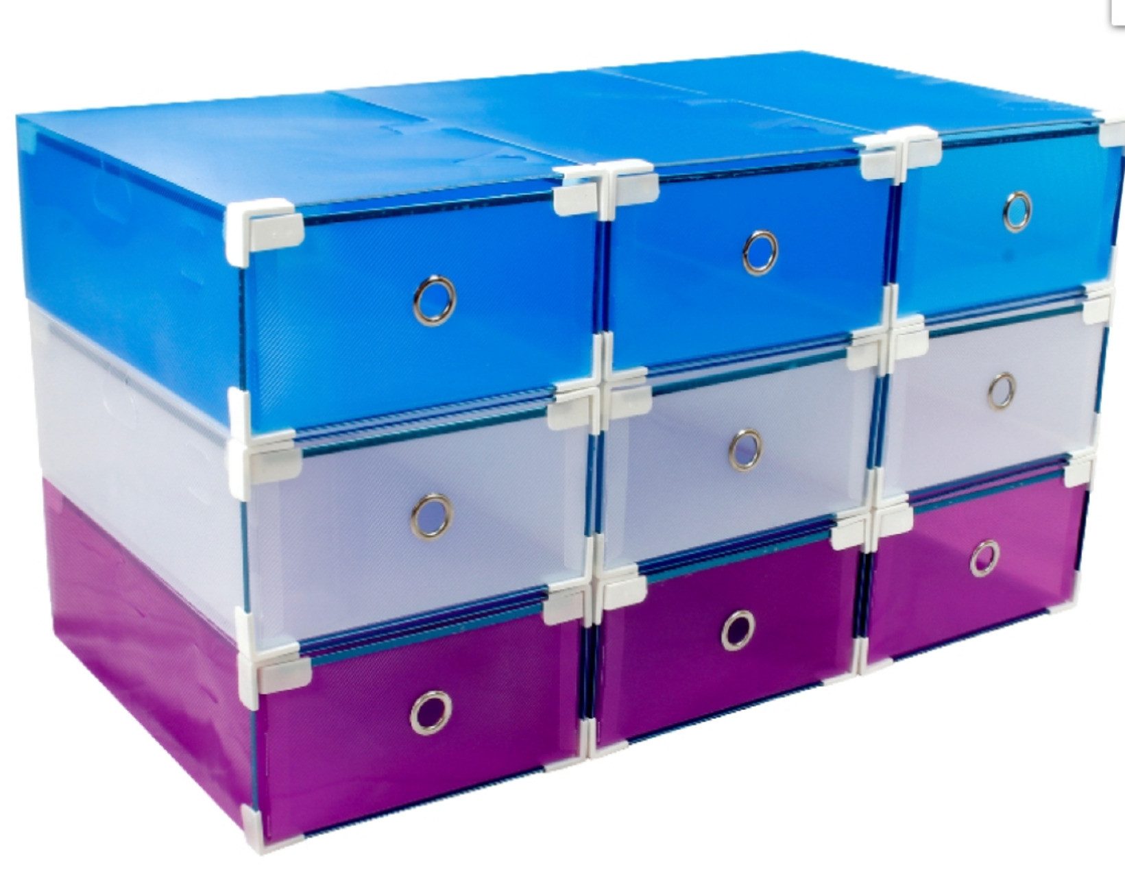 EBUY Schuhbox Set mit 9 stapelbaren Schuhaufbewahrungsboxen (9 St)