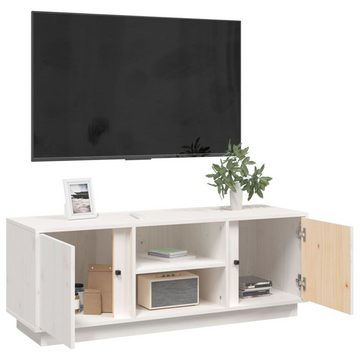 furnicato TV-Schrank Weiß 110x35x40,5 cm Massivholz Kiefer