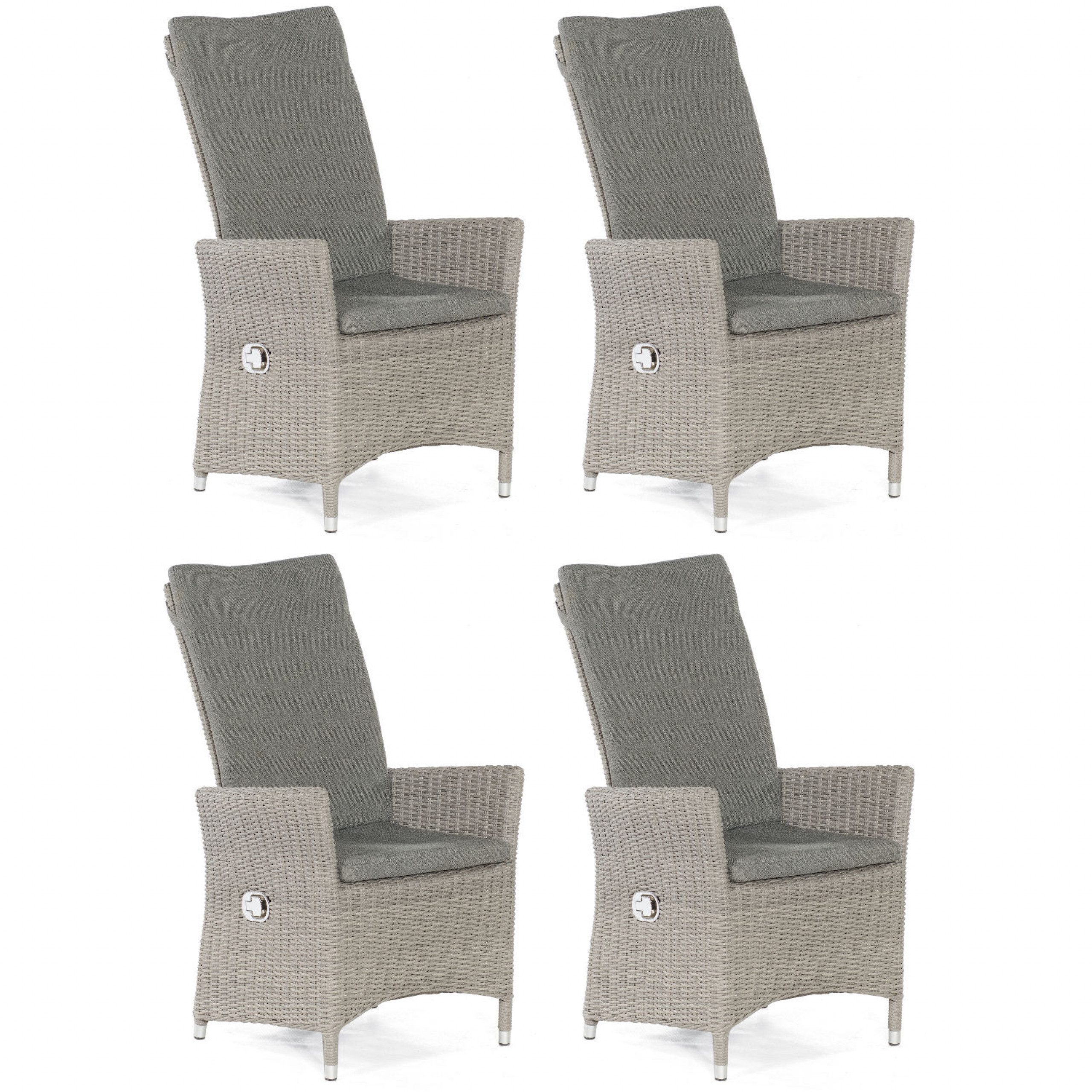 Gartenstuhl Sonnenpartner 4x Garten-Sessel Solares Aluminium/Polyrattan
