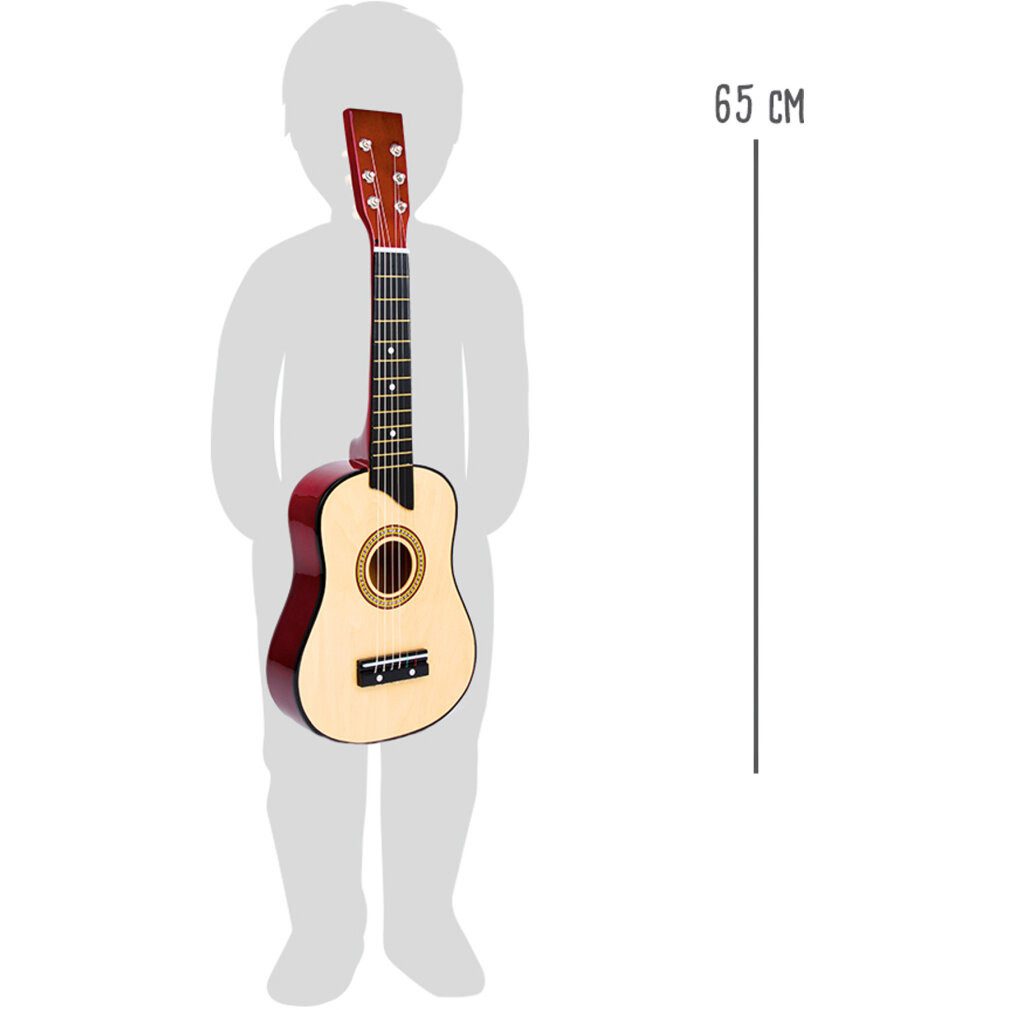 Small Foot Spiel-Gitarre 3307 Gitarre "Natur" aus Holz, mit sechs Nylonsaiten und Plektron