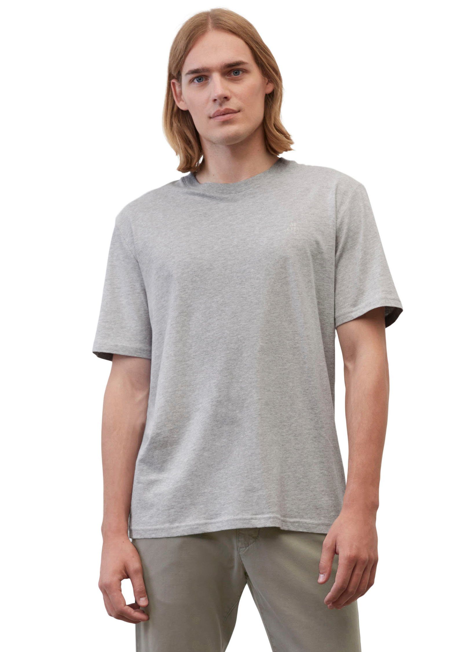 Outlet-Versandhandel Marc O'Polo T-Shirt twentyfour grey Bio-Baumwolle aus Logo-T-Shirt