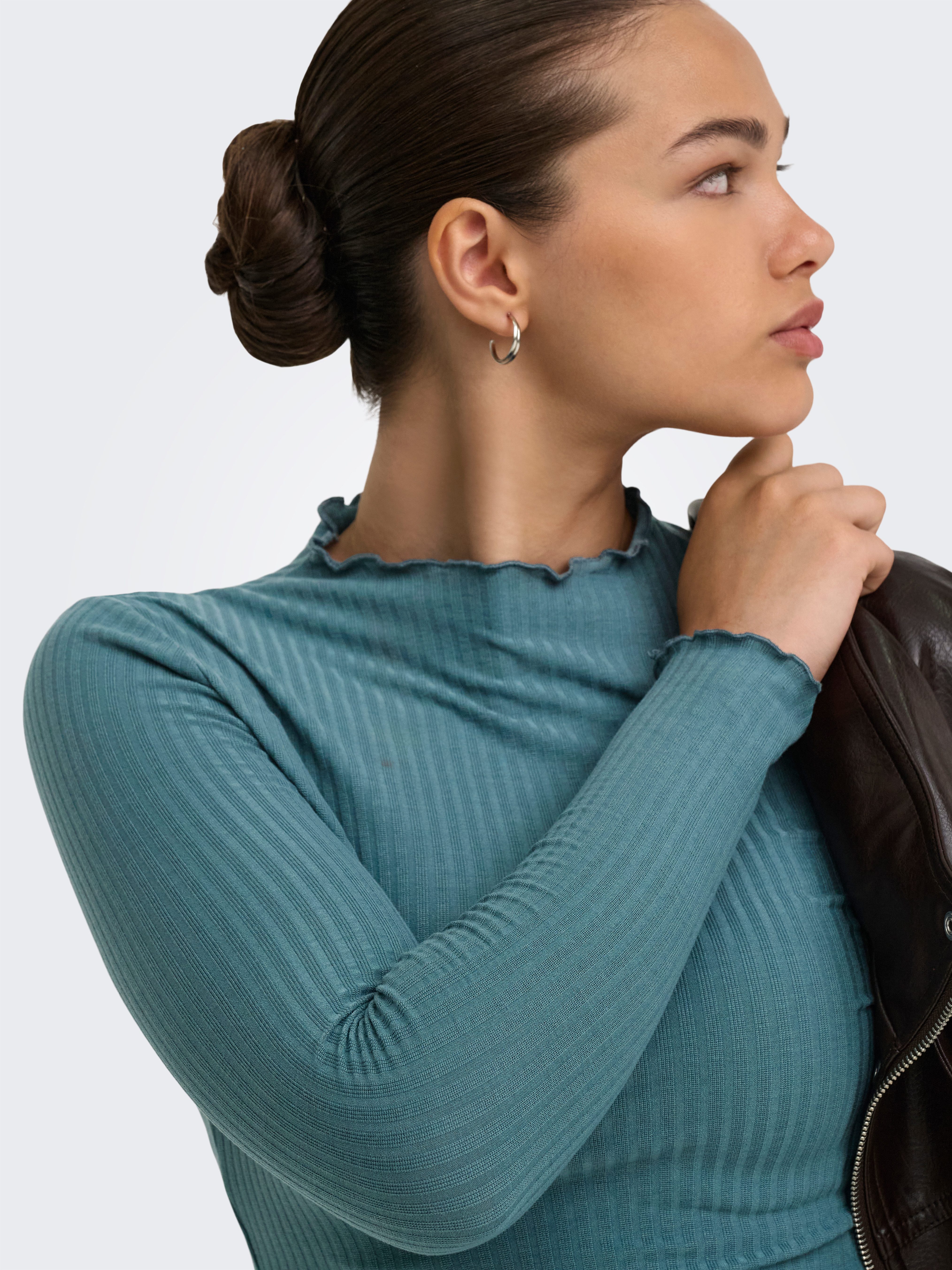 ONLY Langarmshirt ONLEMMA L/S HIGH NECK TOP Materialmix
