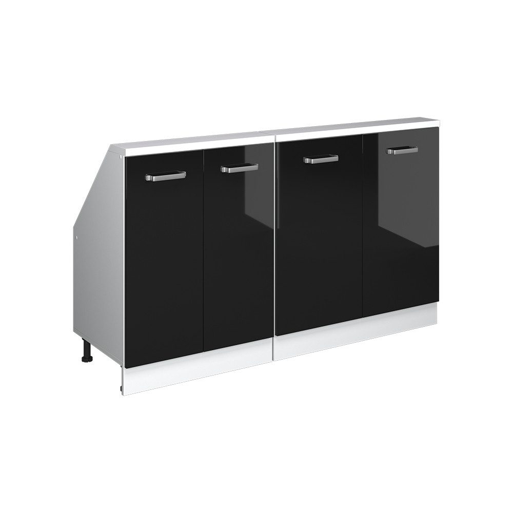 Vicco Unterschrank R-Line, Schwarz Hochglanz/Weiß, 140 günstig online kaufen