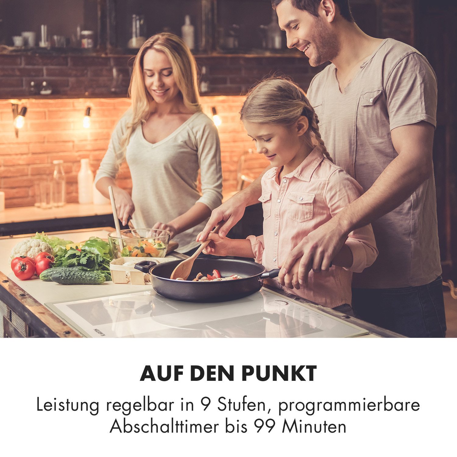 Klarstein Induktions-Kochfeld Delicatessa 60 Prime, Einbau Glaskeramikkochfeld 4 Platten Elektro Einbaukochfeld Induktion