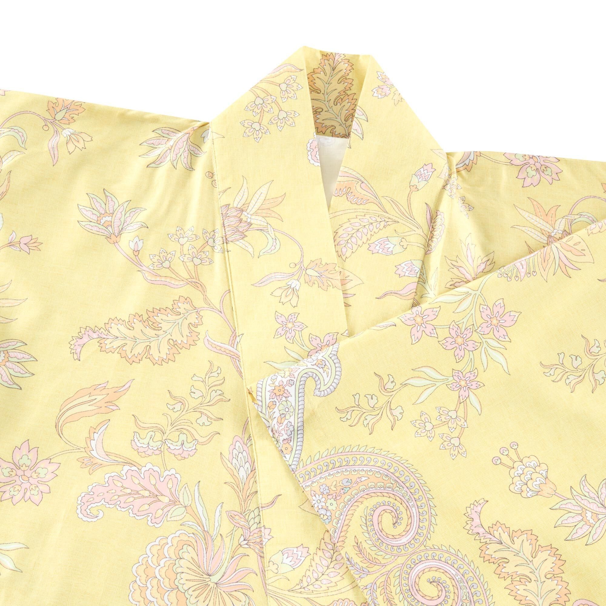 Bassetti Kimono IND ROSES, lang, Baumwolle, Gürtel, aus hochwertigem Baumwollsatin