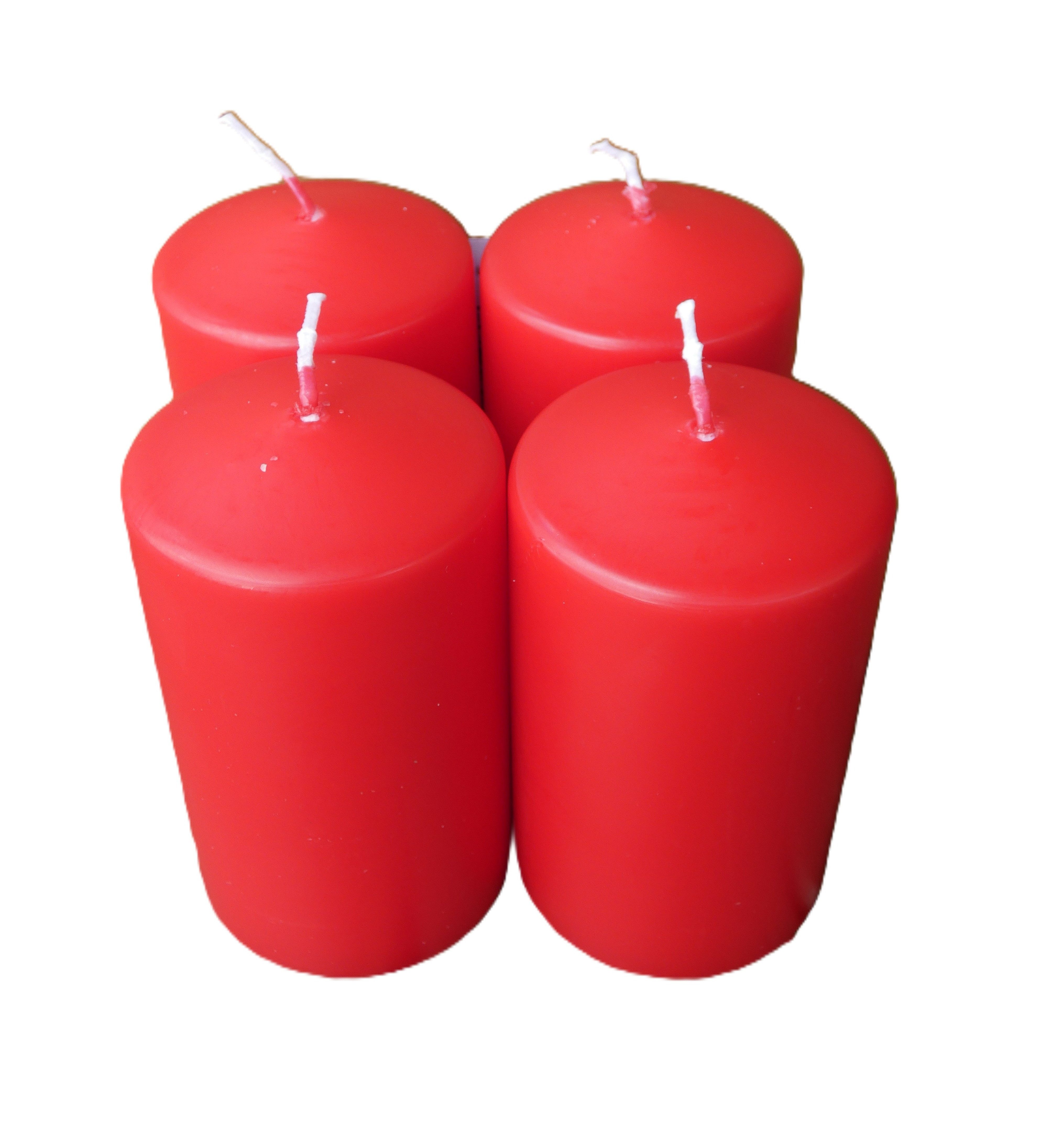 Wiedemann Kerzen Stumpenkerze Getauchte Flachkopf-, Stumpkerzen 100x58 mm (4er Pack), für Adventskränze in Handarbeit