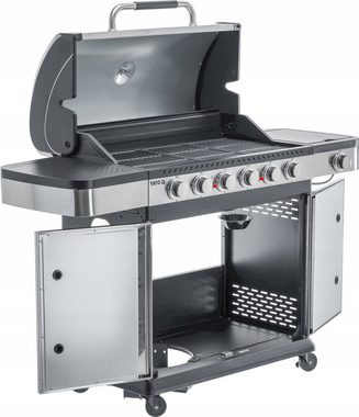 TRIZERATOP Gasgrill Gasgrill, Barbecue-Grill, 6+1 Edelstahl 20,2 KW, Außenküche, Gasgrill, Barbecue-Grill, Außenküche, Gasgrill, Barbecue-Grill, Außenküche