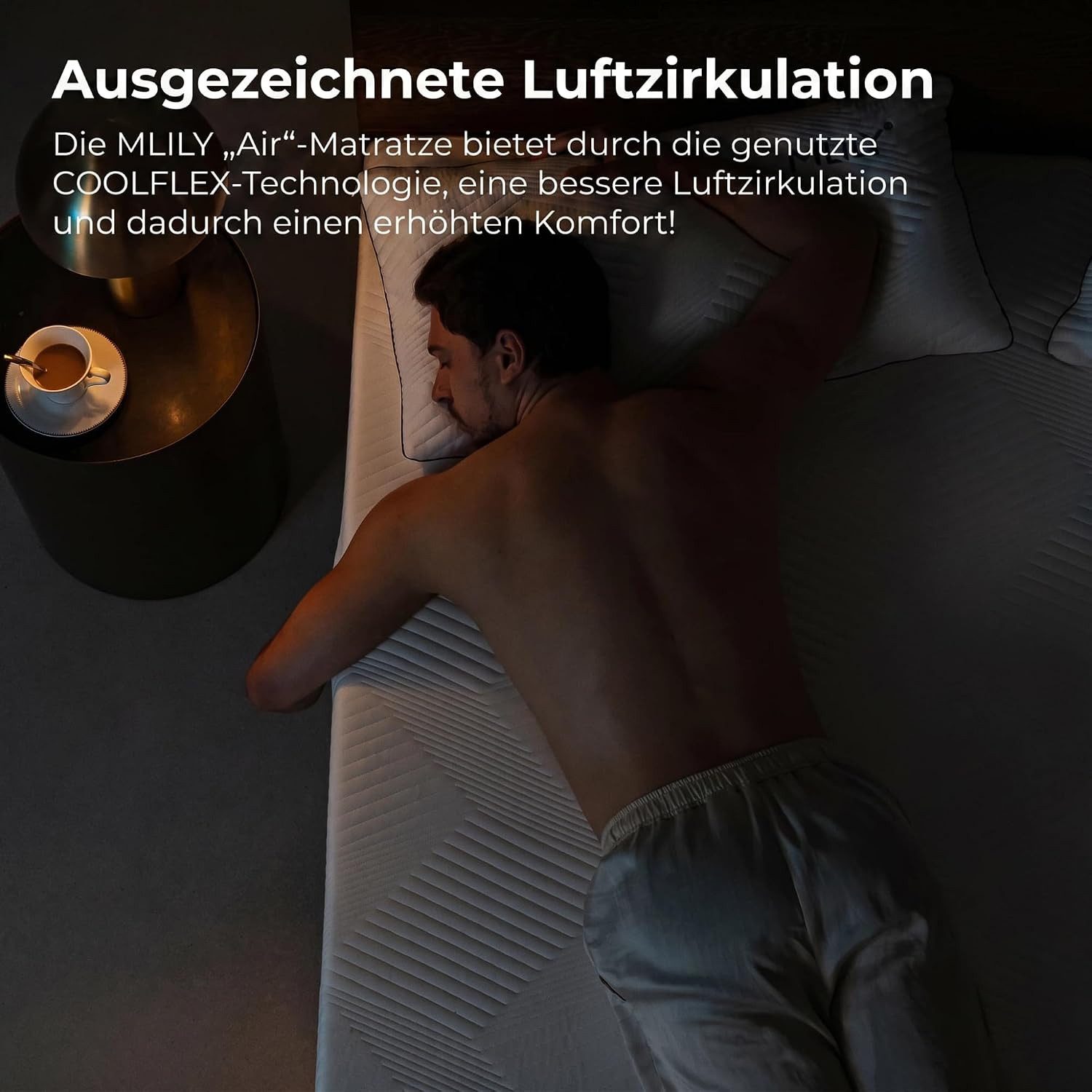 Komfortschaummatratze MLILY Air Schaummatratze H3, 7-Zonen, 18 cm, MLILY, 18 cm hoch, CoolFlex Schaum, AirCell-Struktur und atmungsaktiver Bezug – Bild 5 von 5