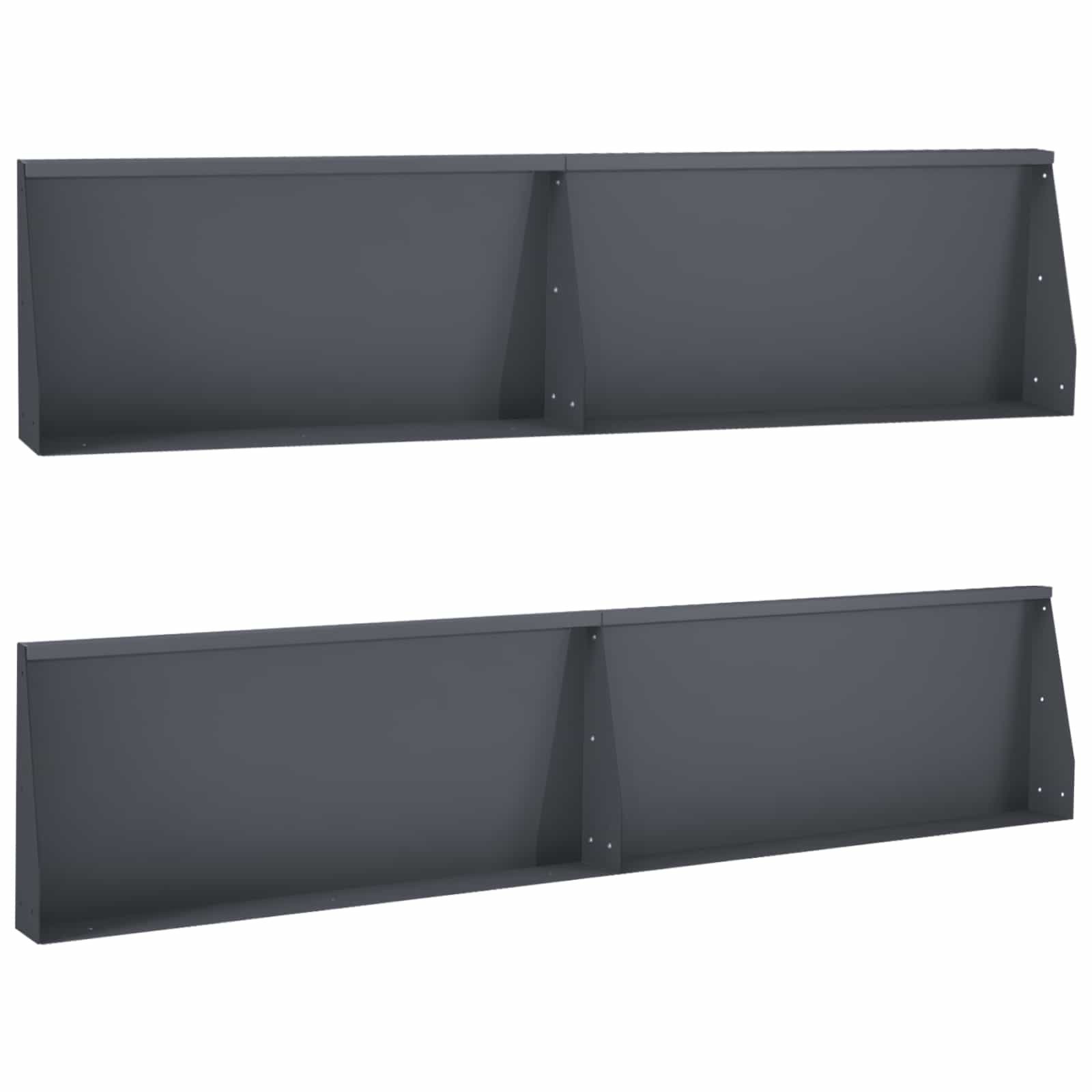 vidaXL Beetumrandung Stützmauer 4 stk. 100 x 12 x 30 cm Stahl Anthrazit