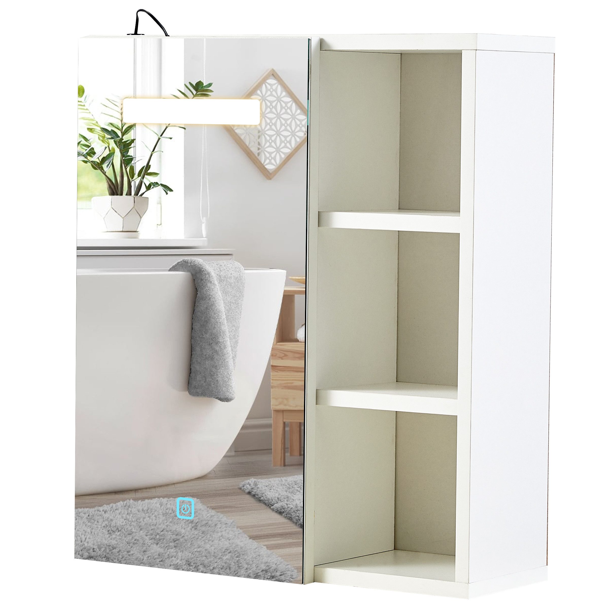 Ofcasa Badezimmerspiegelschrank 45x16.5x52cm Hängeschrank (1er Set) günstig online kaufen