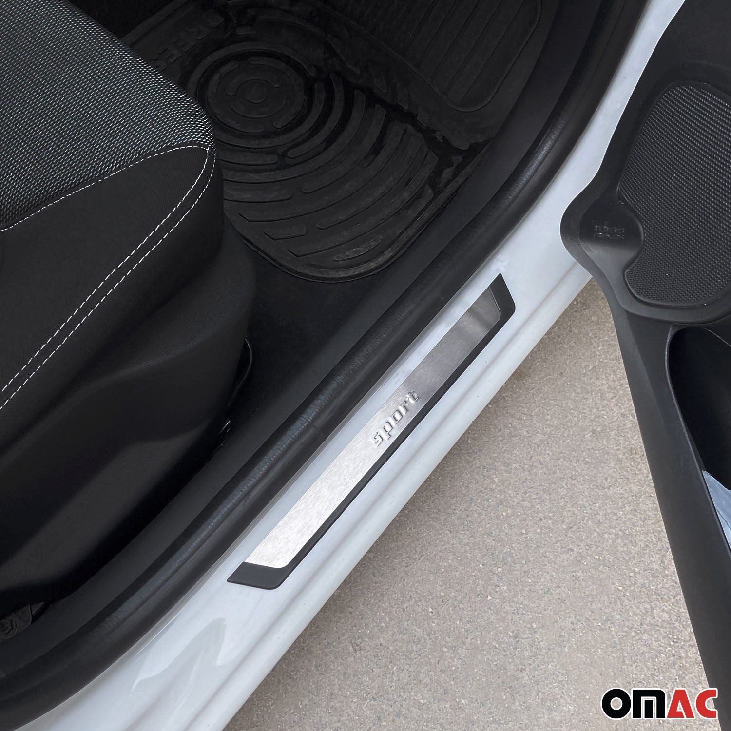 OMAC Zierleisten-Aufkleber Einstiegsleisten Sport für VW ID.3 ID.4 Jetta 2016-2025 Gebürstet 2x, (2tlg), Langlebig,Einfache Reinigung,Einfache Installation,Rostbeständig