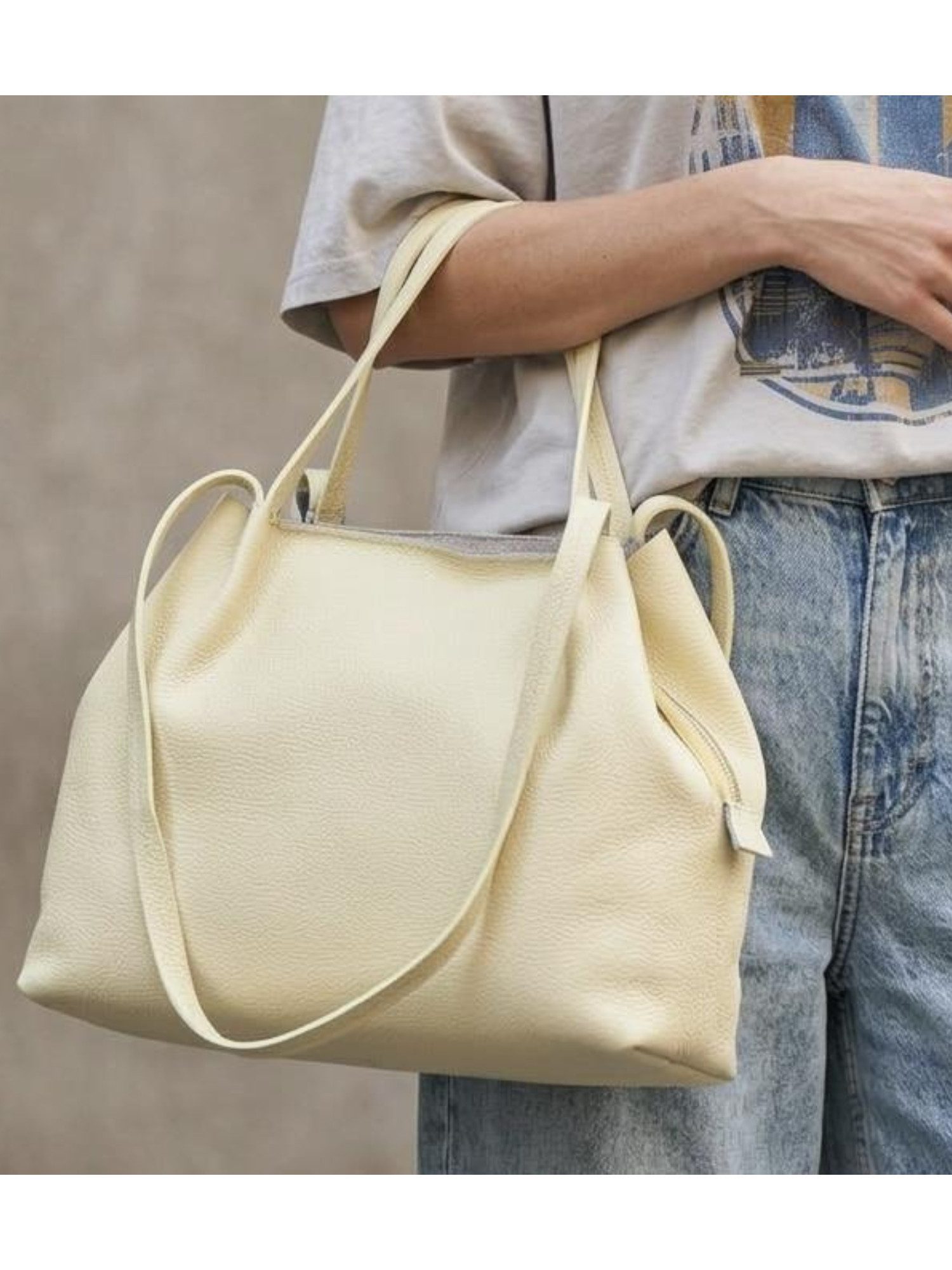 BRISE TASCHE Hobo Moderne Struktur Schultertasche aus Leder