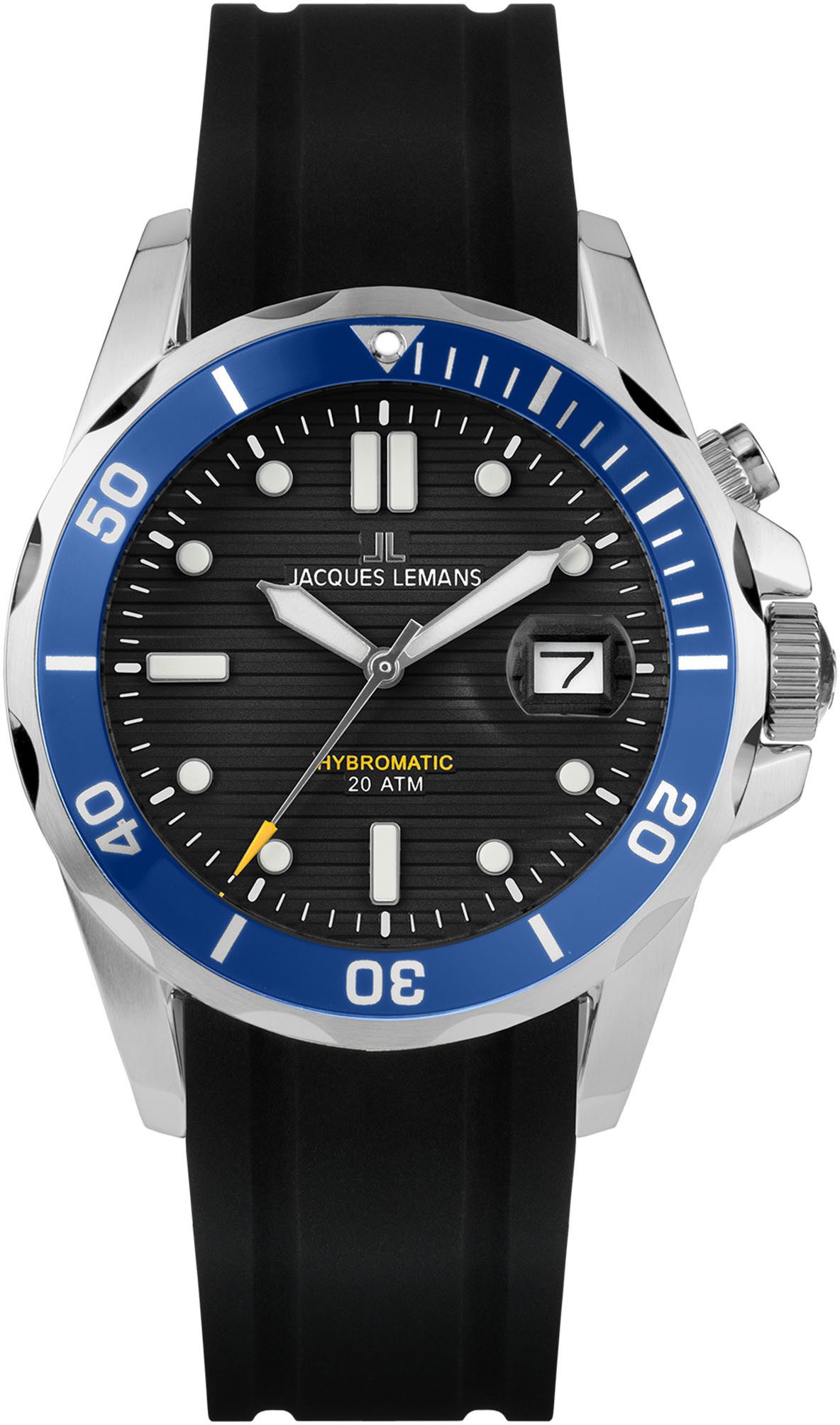 Jacques Lemans Kineticuhr Hybromatic, Armbanduhr, Herrenuhr, Datum, Energiereserveanzeige, unisex