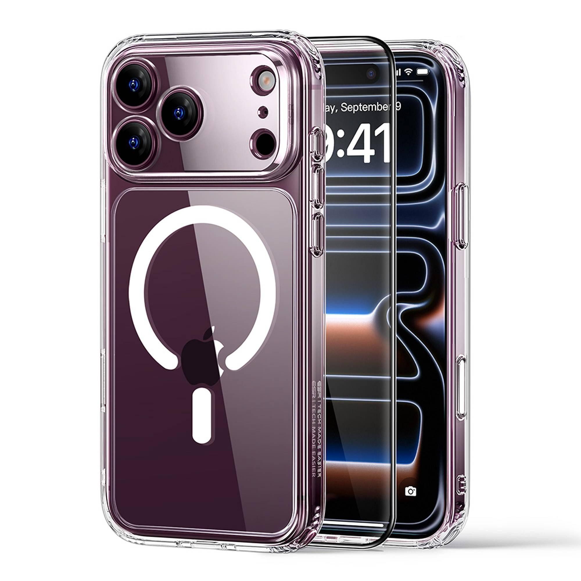 ESR Handyhülle Set aus Classic Hybrid Case & Tempered-Glass für das iPhone 18 Pro, 3,66m Fallschutz, kratzfest, Kamerasteuerungstaste