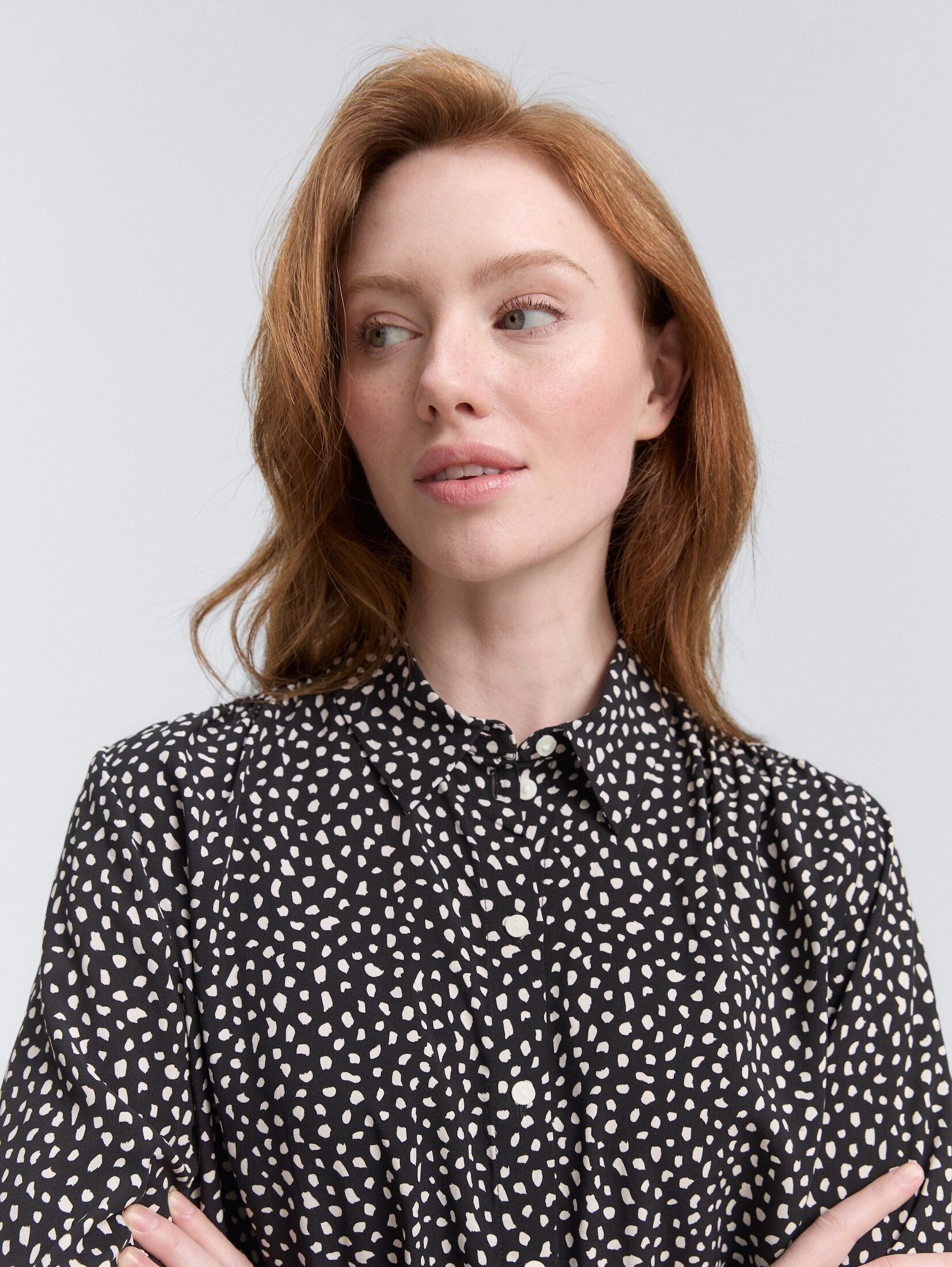 TOM TAILOR Denim Langarmbluse Blusen & Shirts Hemdbluse mit Muster