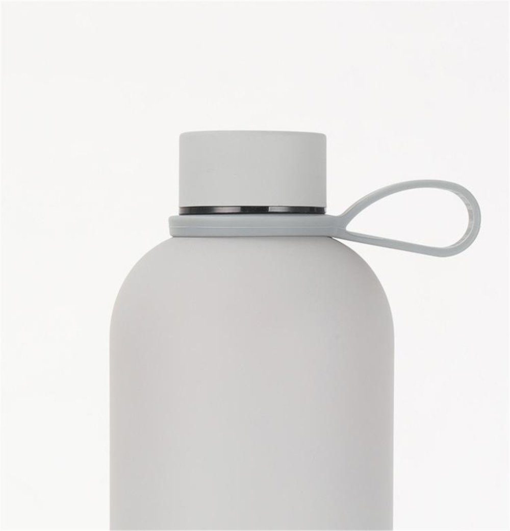 Rouemi Isolierflasche Kaltgetränke und kalt 12h Isolierung, Trinkflasche,Heiß- Rosa Thermobecher,500ml heiß/24h