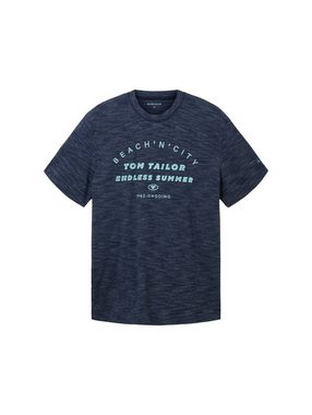 TOM TAILOR T-Shirt in melierter Optik mit Frontprint