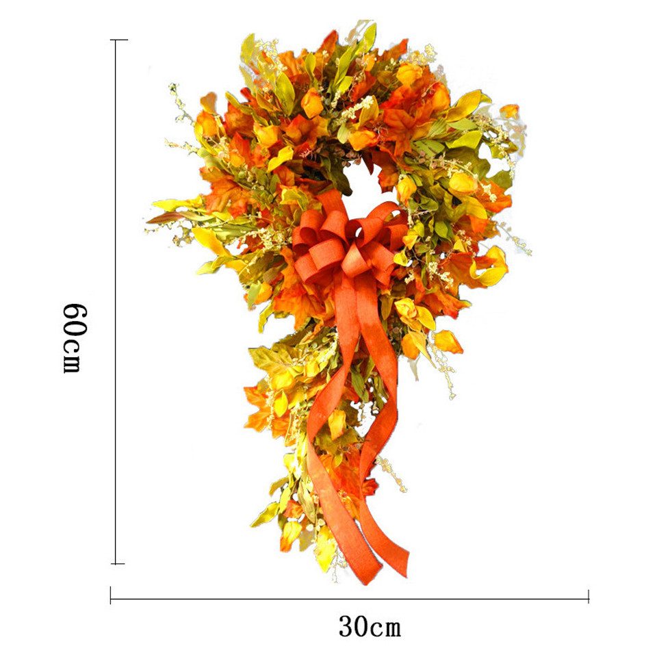 Kunstkranz 45/55 cm Herbstkranz, Herbstfarben Kürbis günstig online kaufen