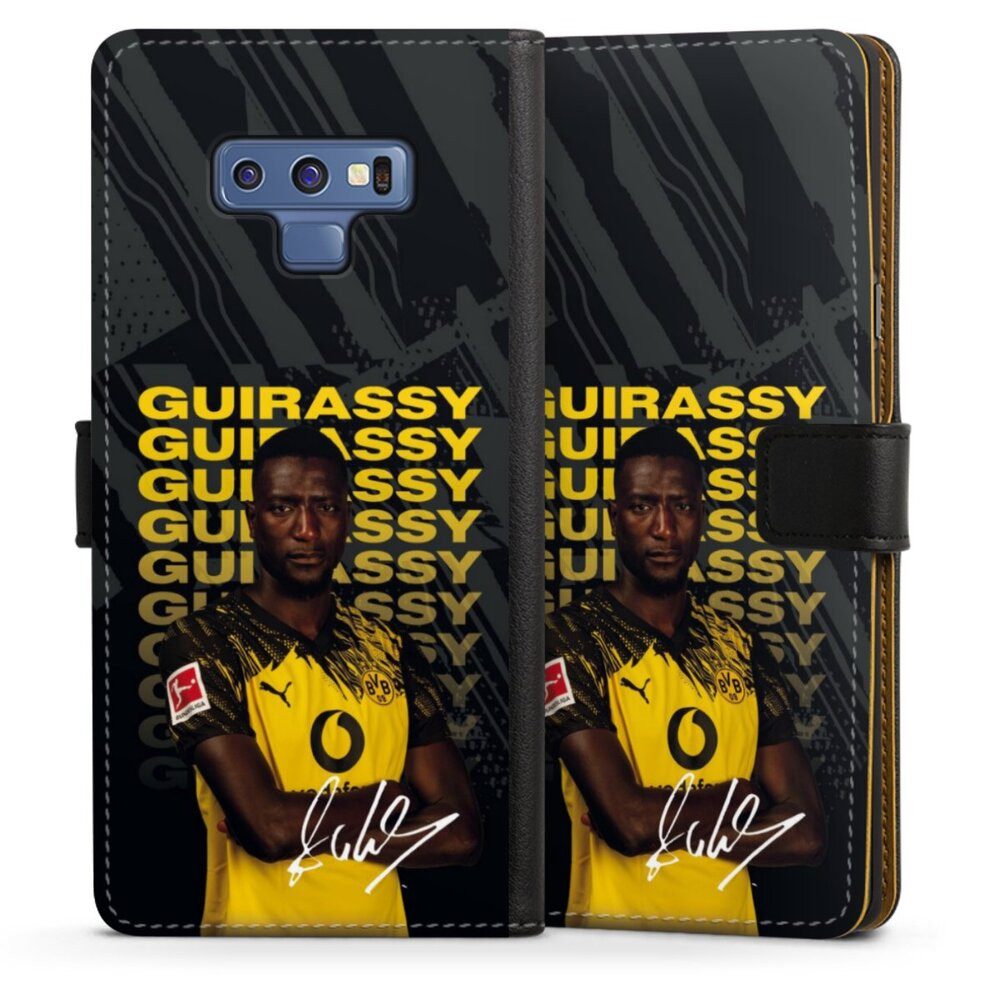 DeinDesign Handyhülle Borussia Dortmund Serhou Guirassy BVB Serhou Guirassy 25/26, Samsung Galaxy Note 9 Hülle Flip Case Klapphülle Handytasche Leder