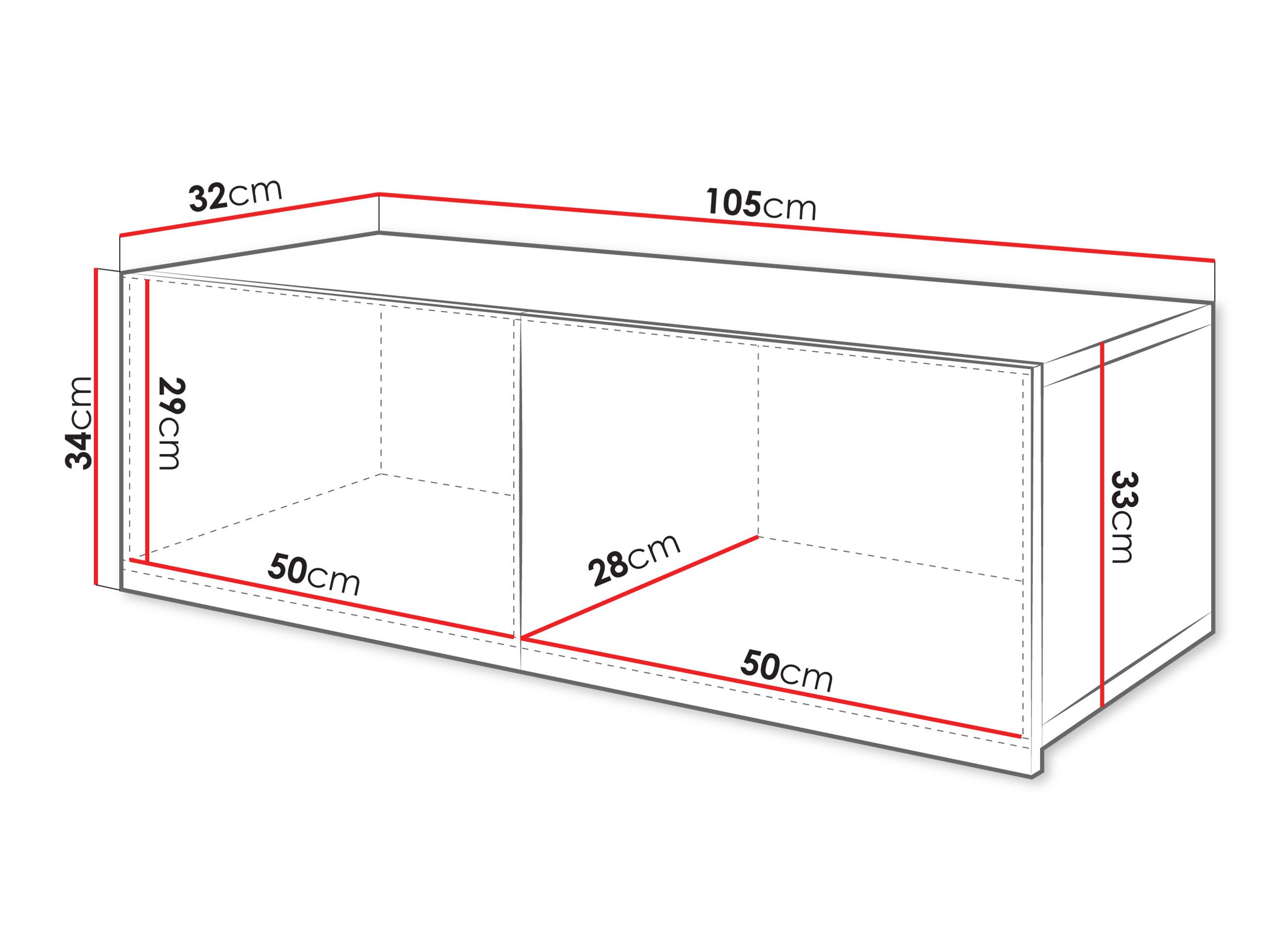 MIRJAN24 Hängeschrank Calabrini 02 (mit Klappe) ohne Griffe, 105x32x34 cm