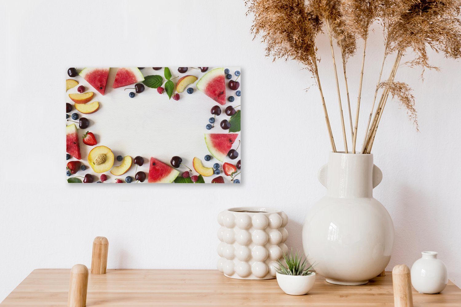 Gemüse OneMillionCanvasses® Obst, St), Leinwandbild Aufhängefertig, Wandbild 30x20 (1 Leinwandbilder, cm Muster - - Wanddeko,