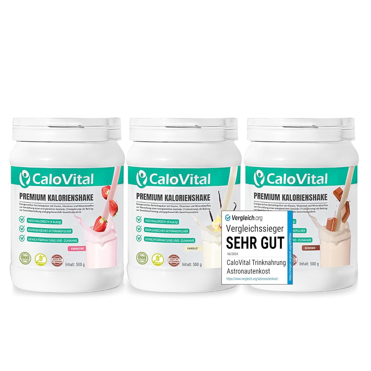 CaloVital Sparsets zum Zunehmen Trinknahrung für Gewichtszunahme CaloVital Pulver, 1500 g