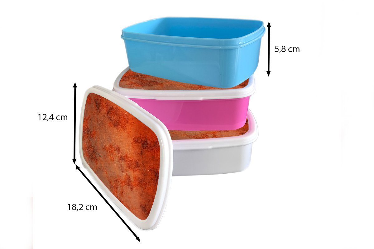 MuchoWow Lunchbox Rost und Jungs für Stahl, Kunststoff, Metall - - - für Erwachsene, Brotbox und weiß Industrie (2-tlg), Kinder Mädchen Brotdose