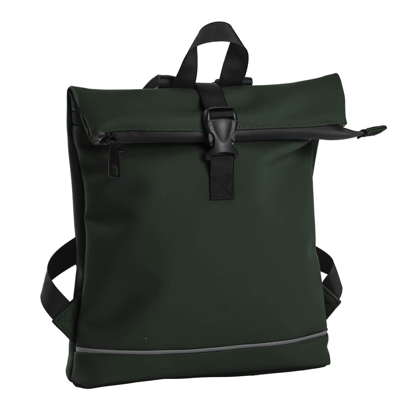 Daniel Ray Fahrradrucksack, Rolltop-Rucksack Jefferson PU-Rollrucksack Steckschnallen-Verschluss