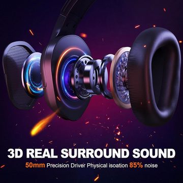 Krysenix Bequeme Steuerung Gaming-Headset (Stereo-Surround-Sound, Multiplattform-Kompatibilität, Profi-Design mit RGB-Licht, ergonomisch, Noise-Cancelling-Mikrofon)