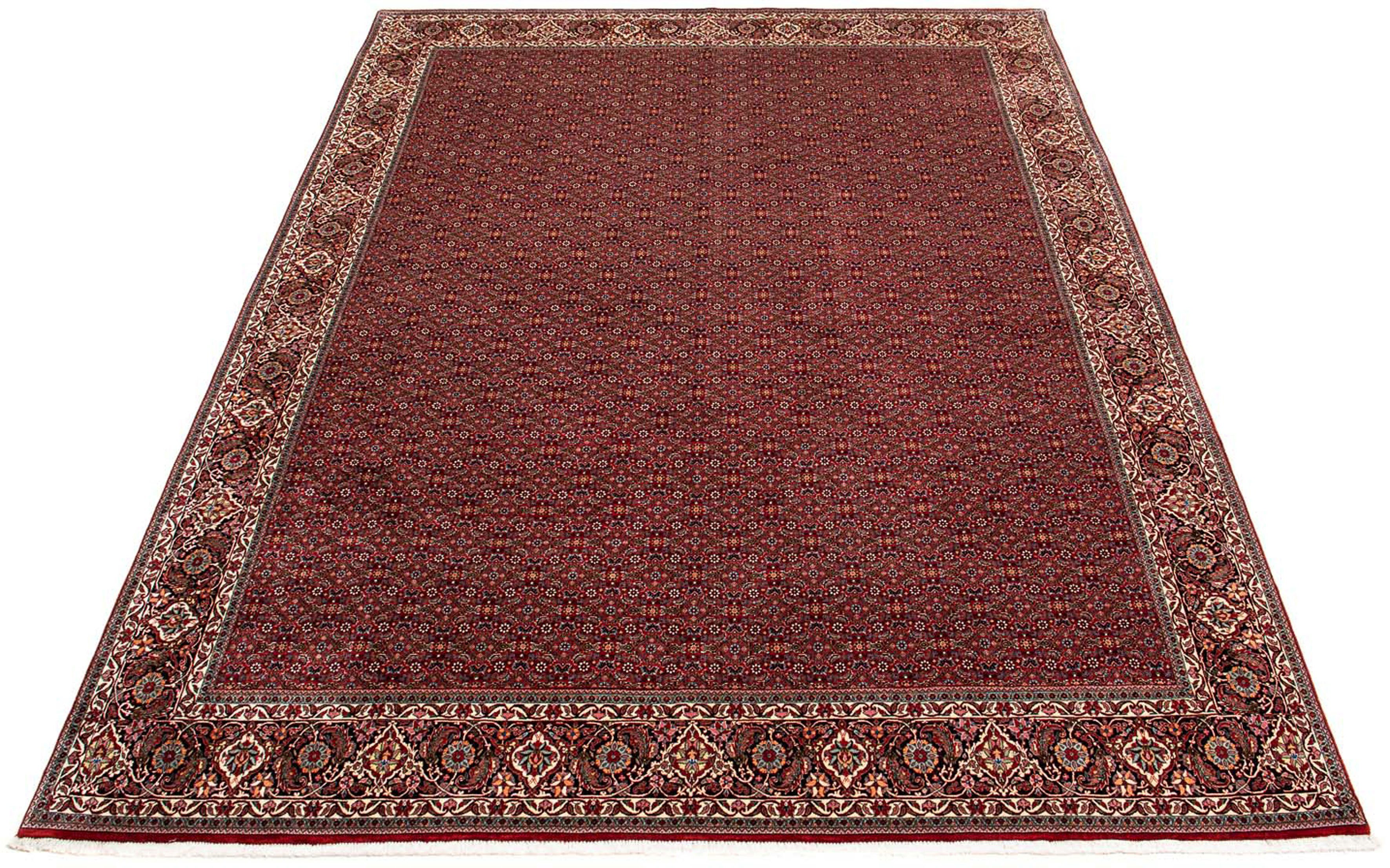 Orientteppich Perser - Bidjar - 392 x 299 cm - dunkelrot, morgenland, rechteckig, Höhe: 15 mm, Wohnzimmer, Handgeknüpft, Einzelstück mit Zertifikat