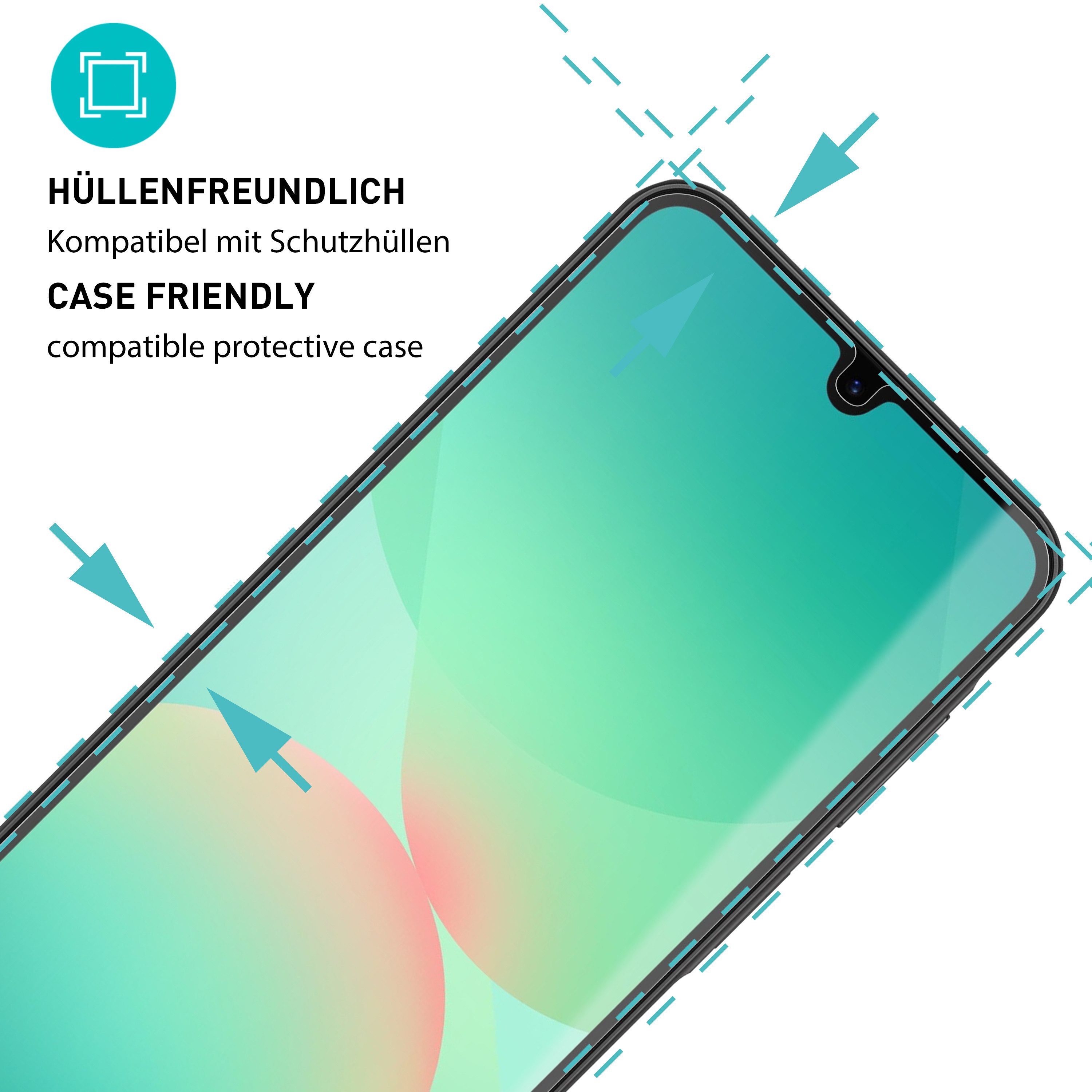 smartect Displayschutzglas Schutzglas Panzerfolie Klar für Samsung Galaxy A27 5G, Set, 3 Stück, Schutzfolie Glasschutz Bildschirm