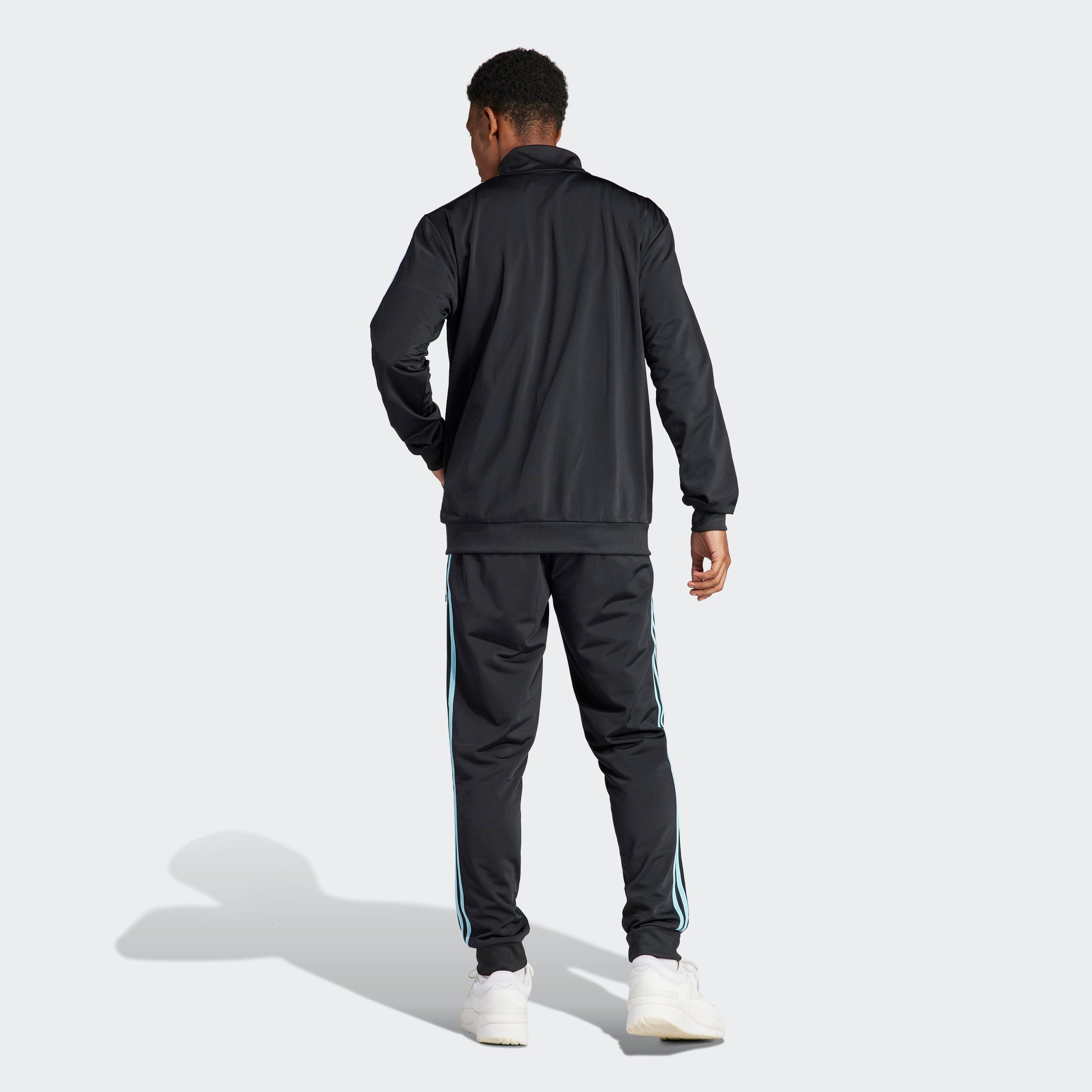 adidas Sportswear Trainingsanzug (2-tlg) BLACK/LTAQUA TRICOT 3-STREIFEN BASIC
