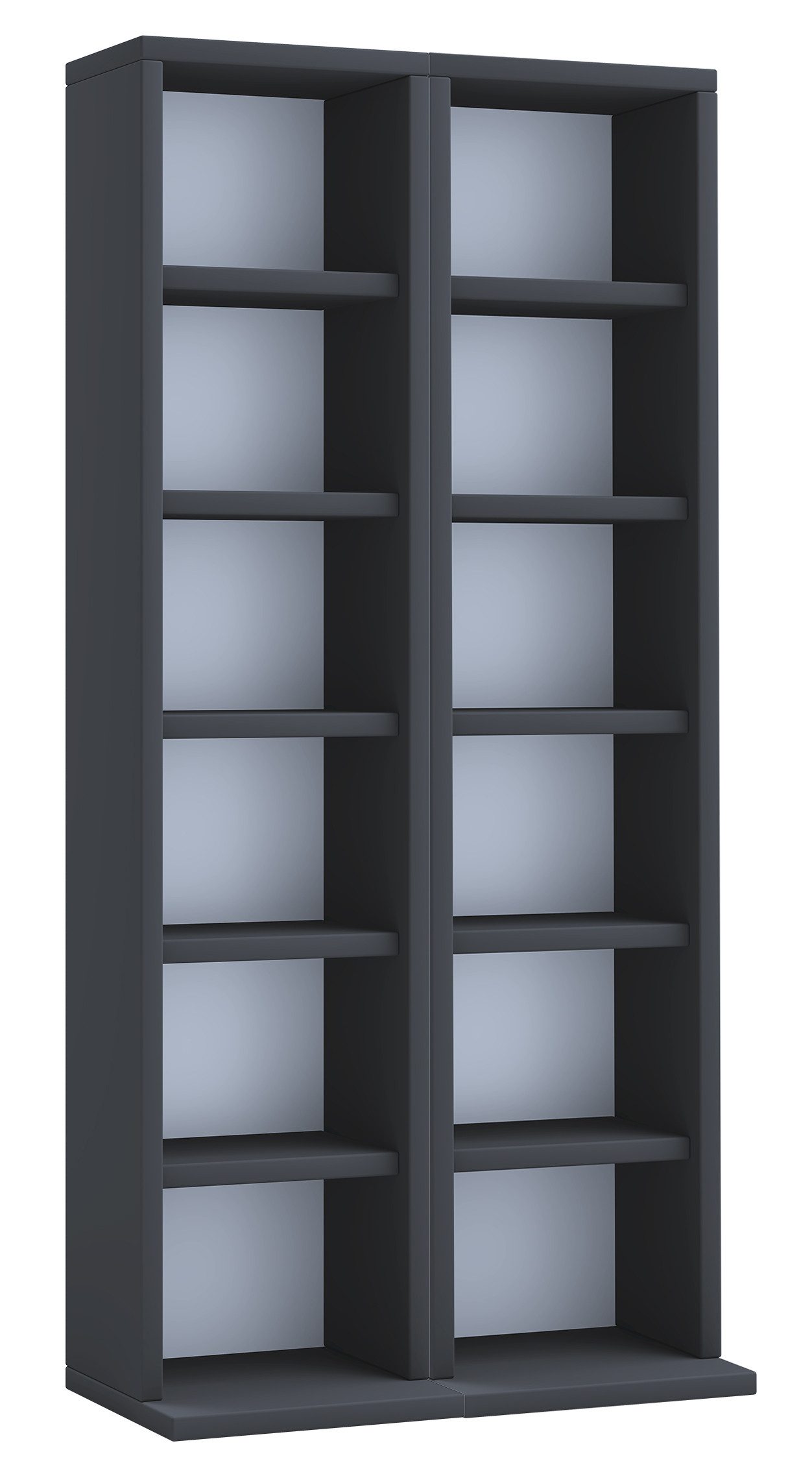 VCM Standregal CD DVD Regal Milano H. 92 x B. 42 x T. 20 cm, Holz CD DVD Stand Regal, BluRay Aufbewahrung