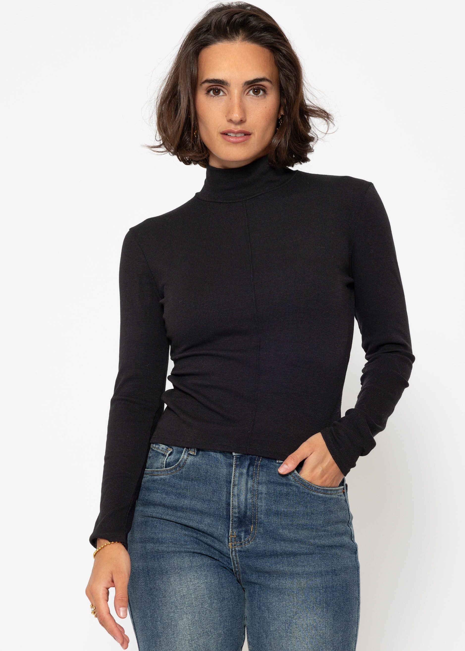 SASSYCLASSY Langarmshirt Rollkragen Langarmshirt Damen mit günstig online kaufen