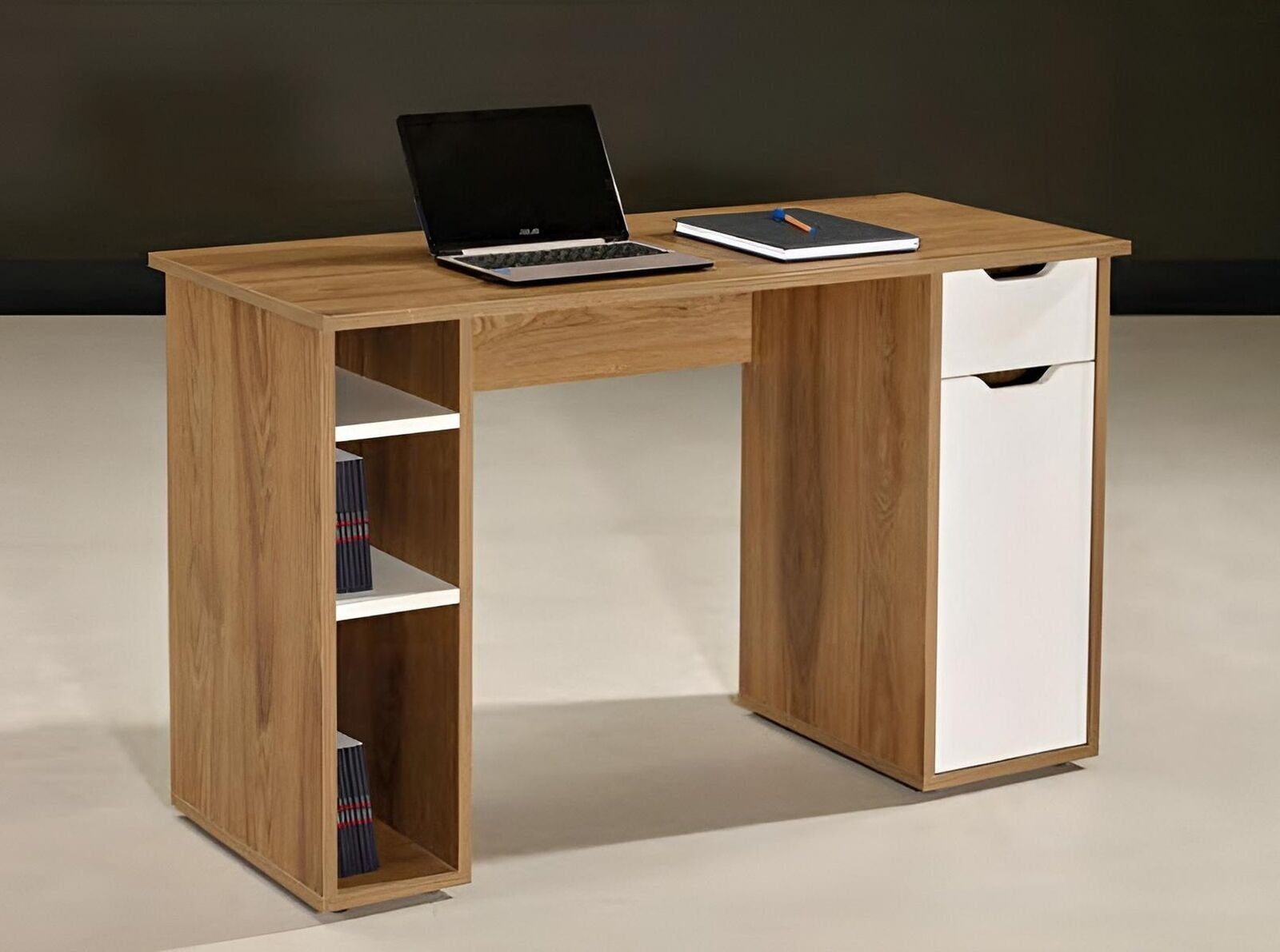 JVmoebel Computertisch Schreibtisch Computertisch Büro Tisch Holz Braun Bürotisch Büromöbel (1-St., 1x Schreibtisch), Made in Europa