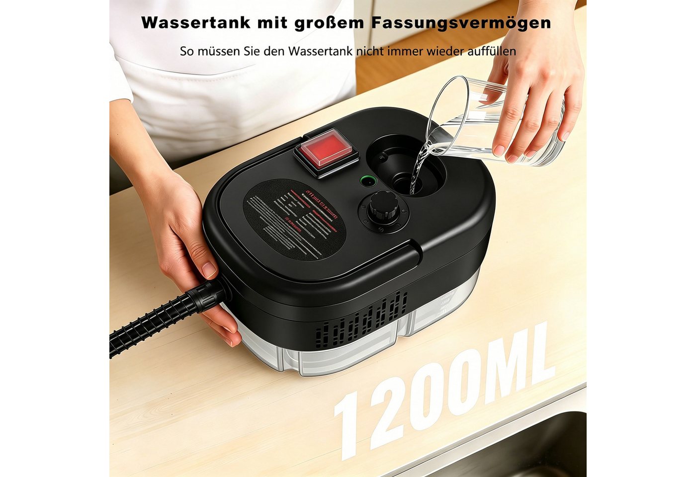 Luckice Dampfreiniger 2500-W Serie Handdampfreiniger, tragbarer Reiniger, Küchenreiniger, geeignet für Böden, Fenster und Küchen.