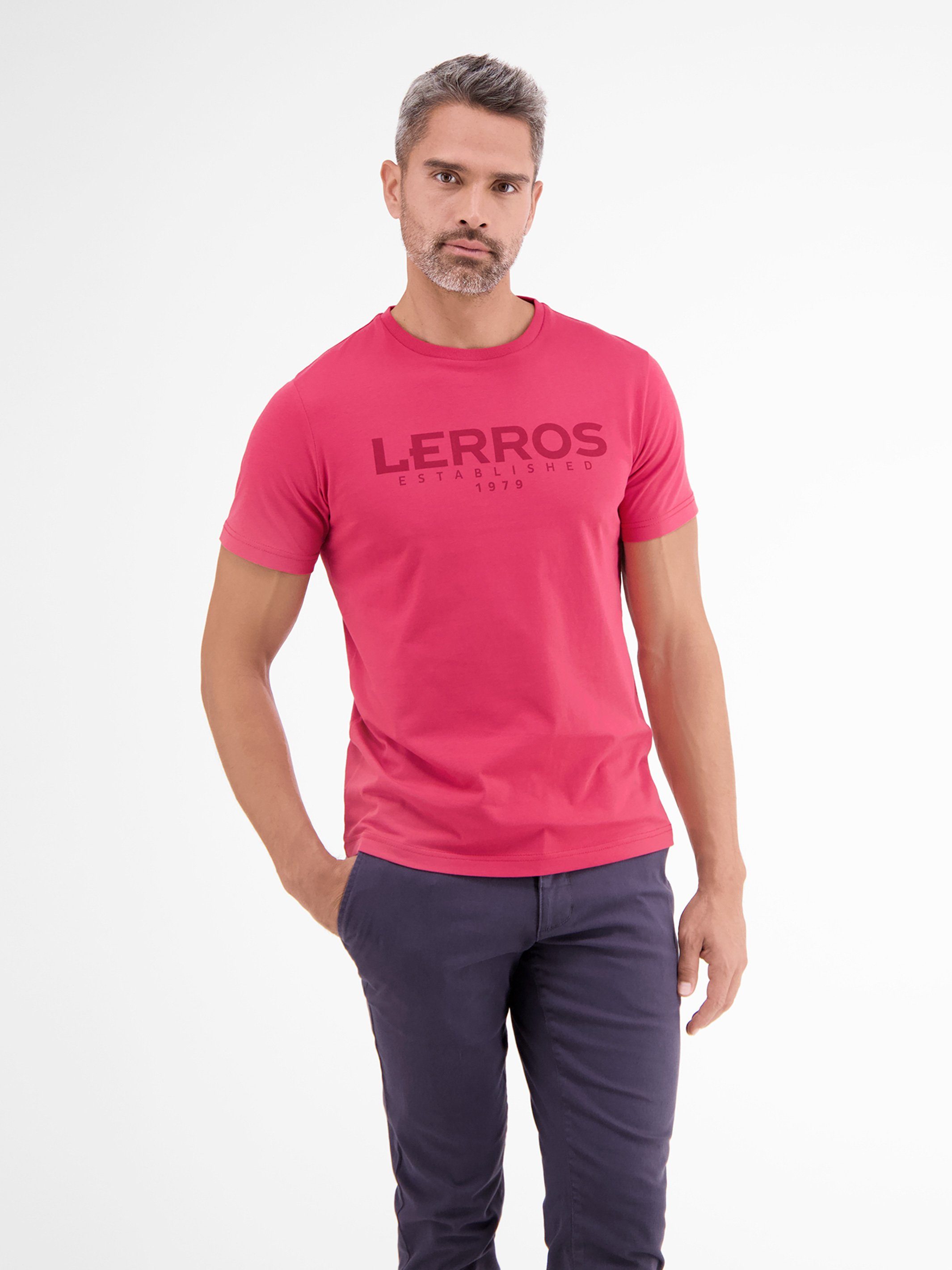LERROS T-Shirt LERROS T-Shirt mit Logoprint DUSTY ROSE